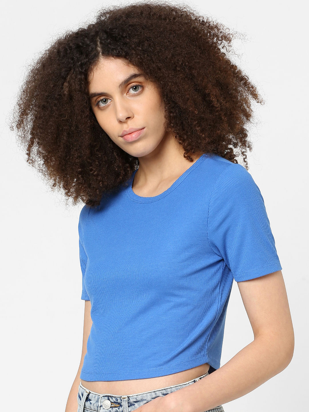 Blue Cropped T-Shirt