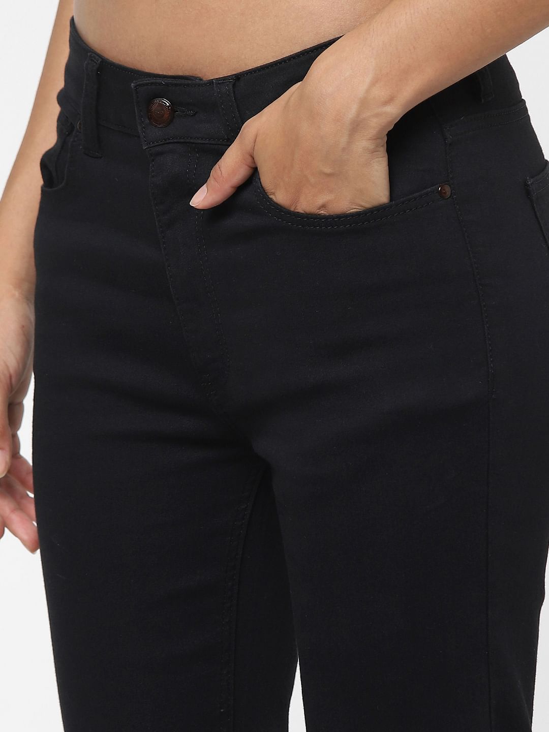 Black High Waist Flared Jeans