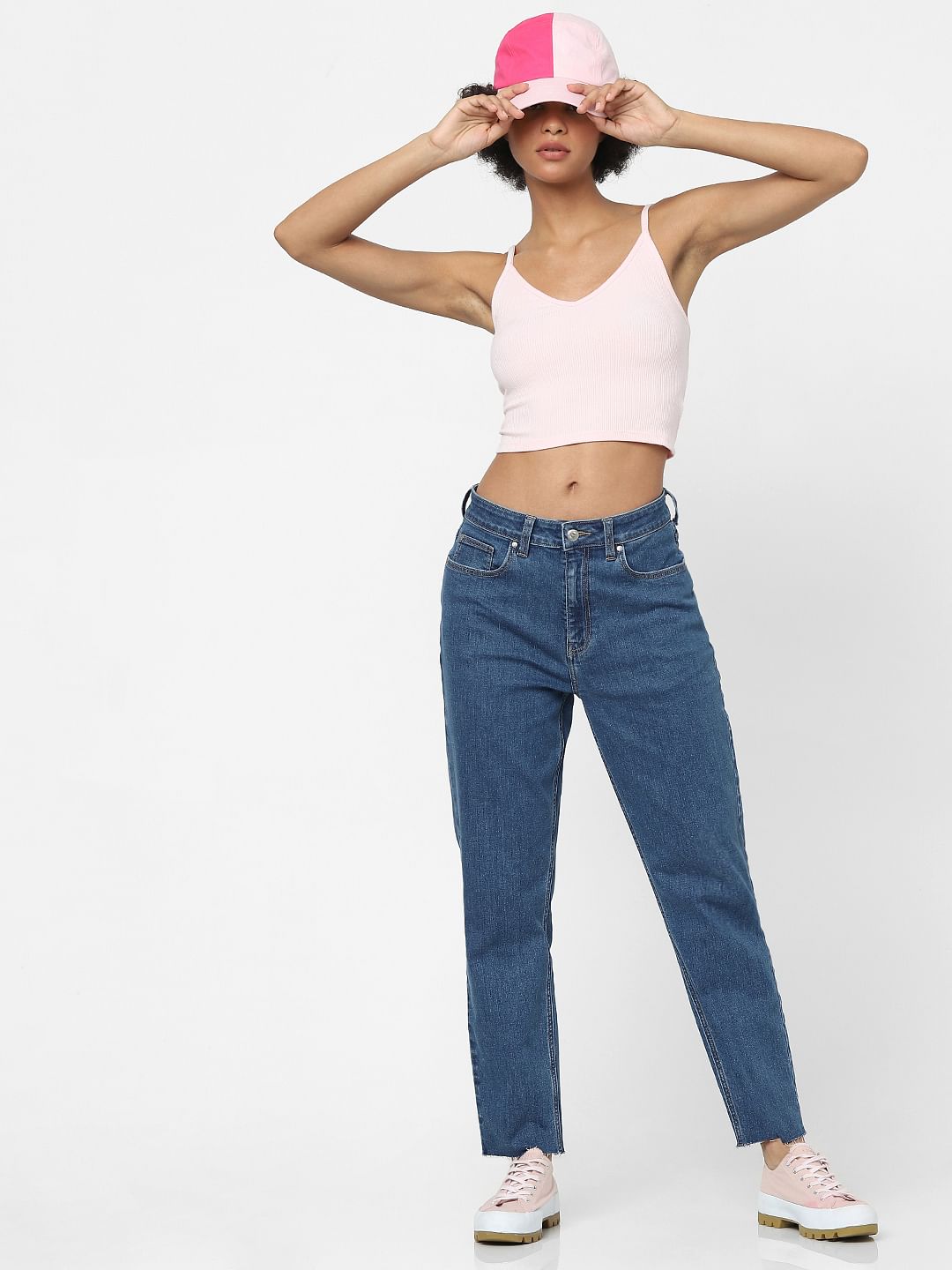 Light Blue High Waist Straight Jeans