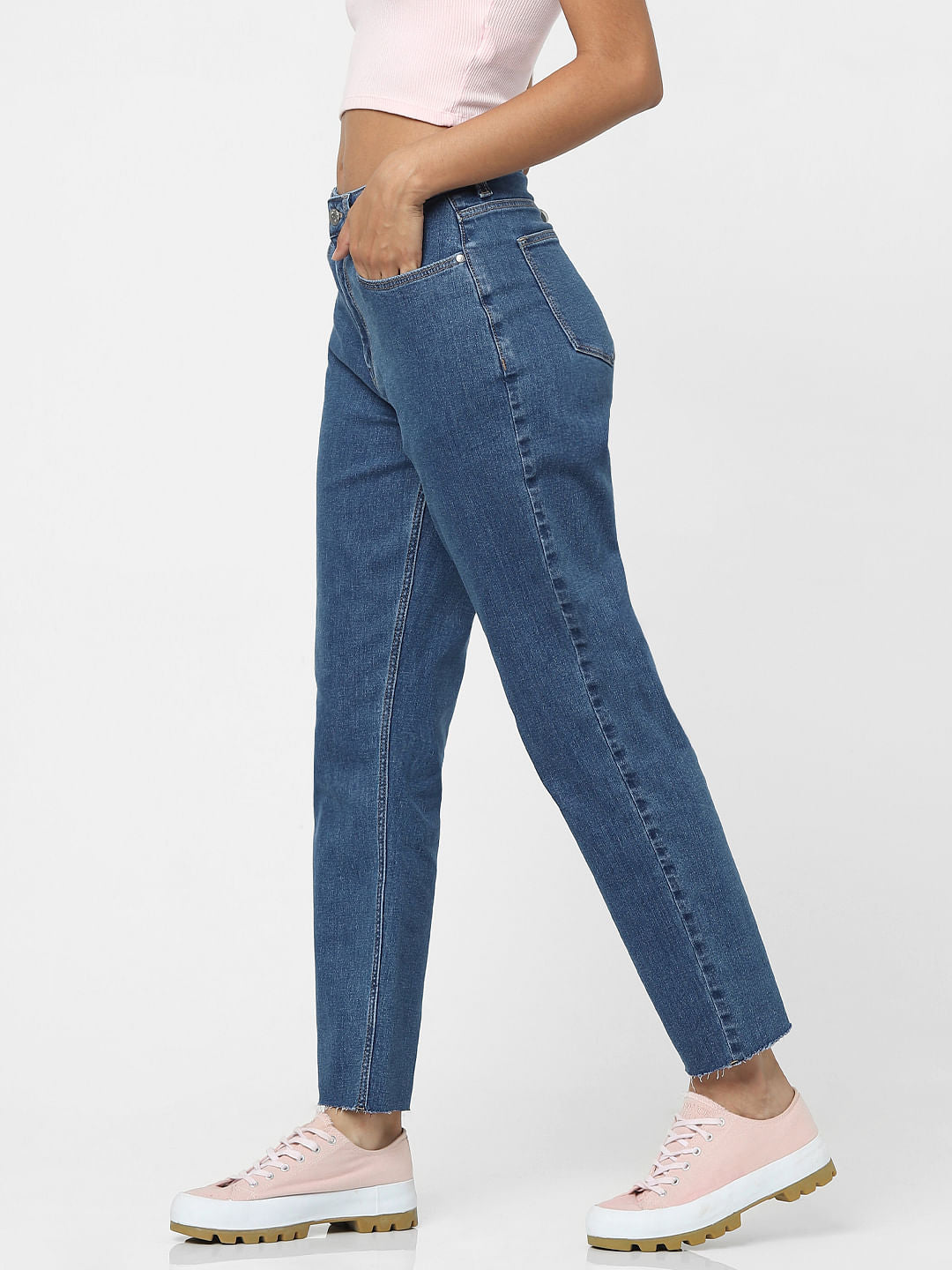 Light Blue High Waist Straight Jeans