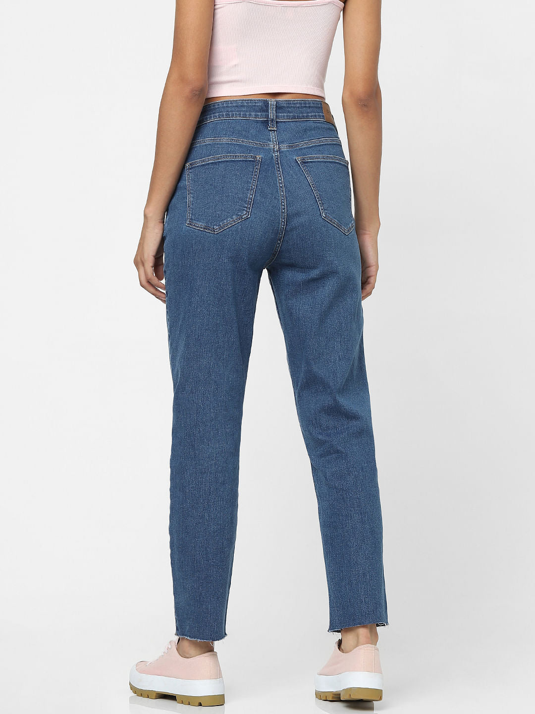 Light Blue High Waist Straight Jeans