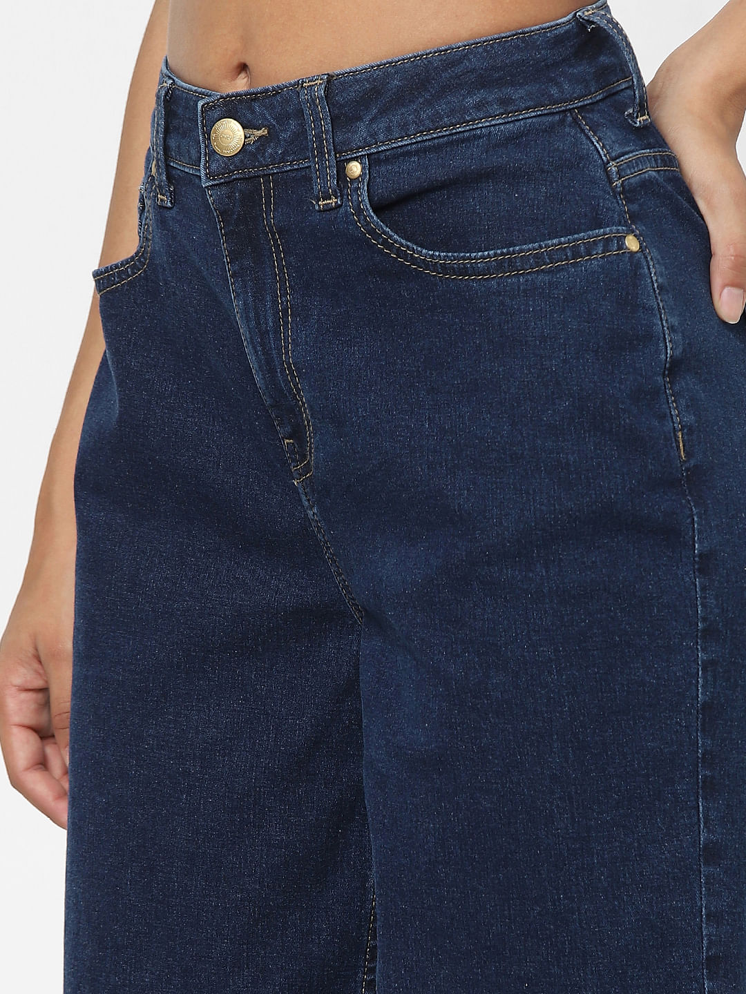Dark Blue High Waist Mom Jeans