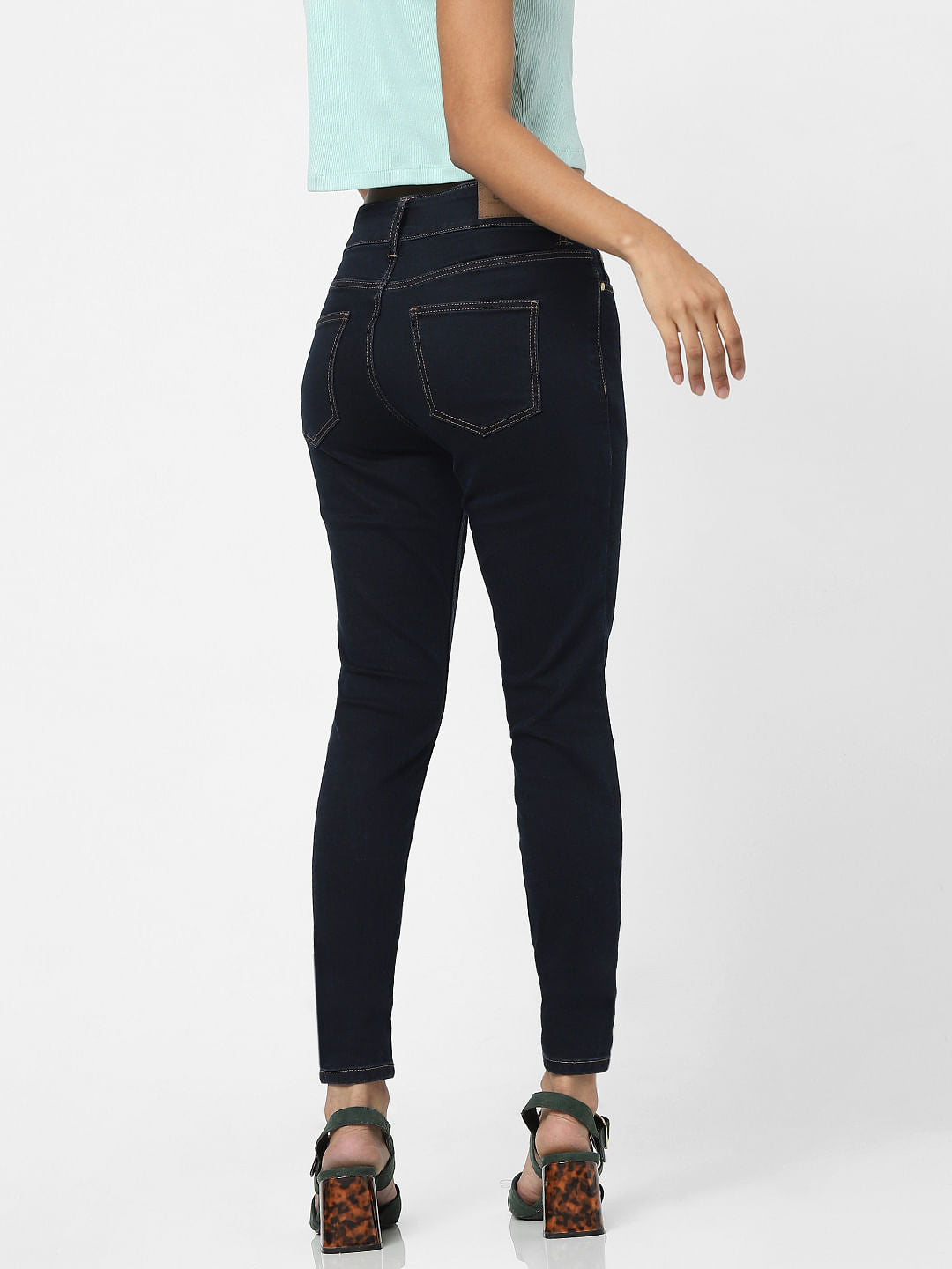 Dark Blue High Waist Skinny Jeans
