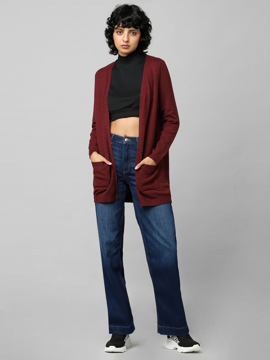 Maroon Long Cardigan