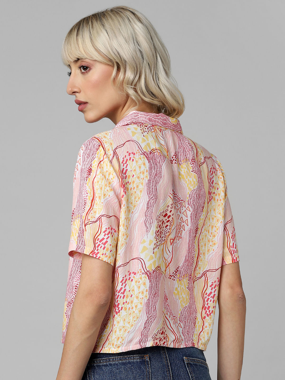 Yellow Abstract Print Shirt