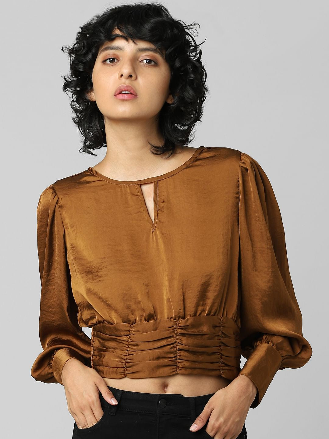 Golden Yellow Satin Top