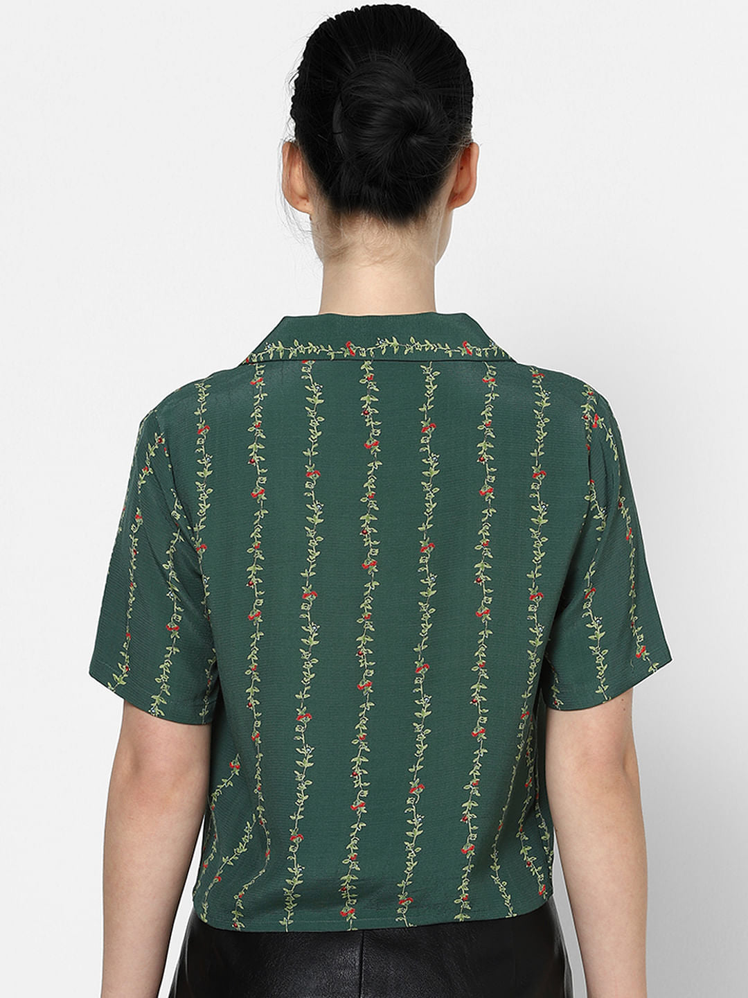 Green Resort Collar Printed Shirt