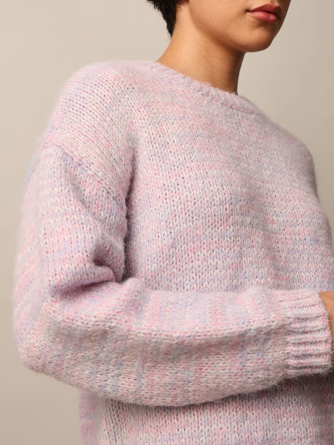 Pink Colourblocked Pullover