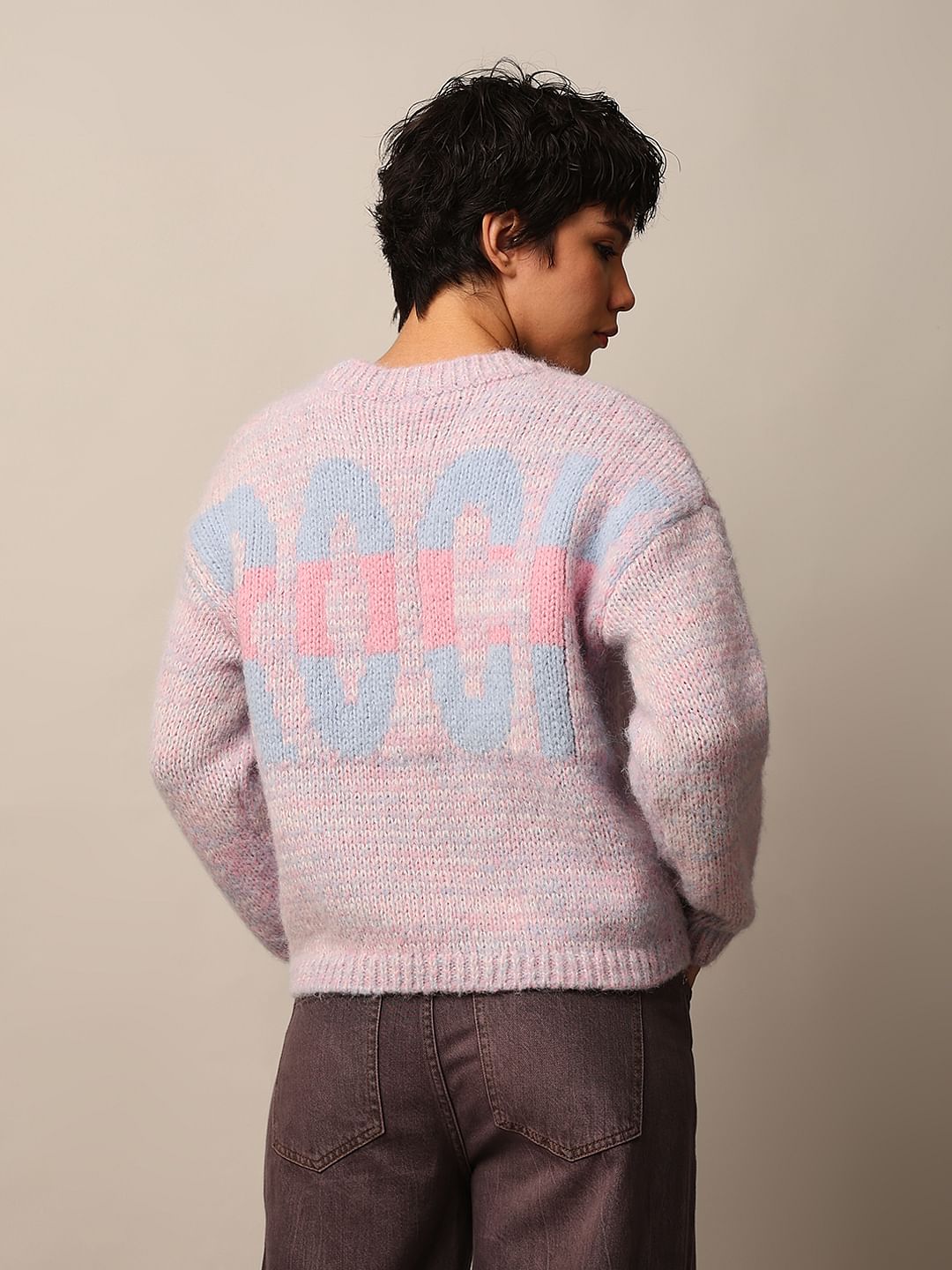 Pink Colourblocked Pullover