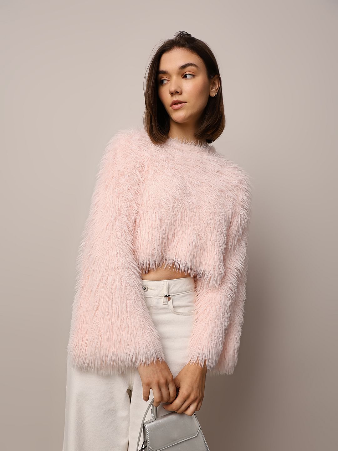 Light Pink Fuzzy Pullover - XS