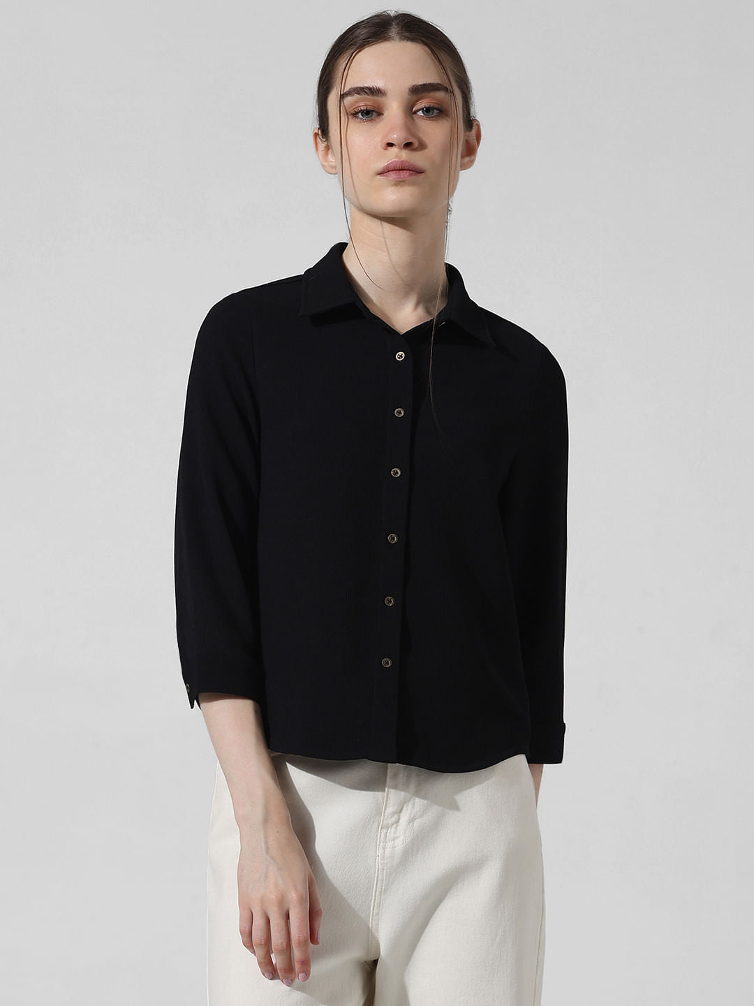 Black Textured Shirt