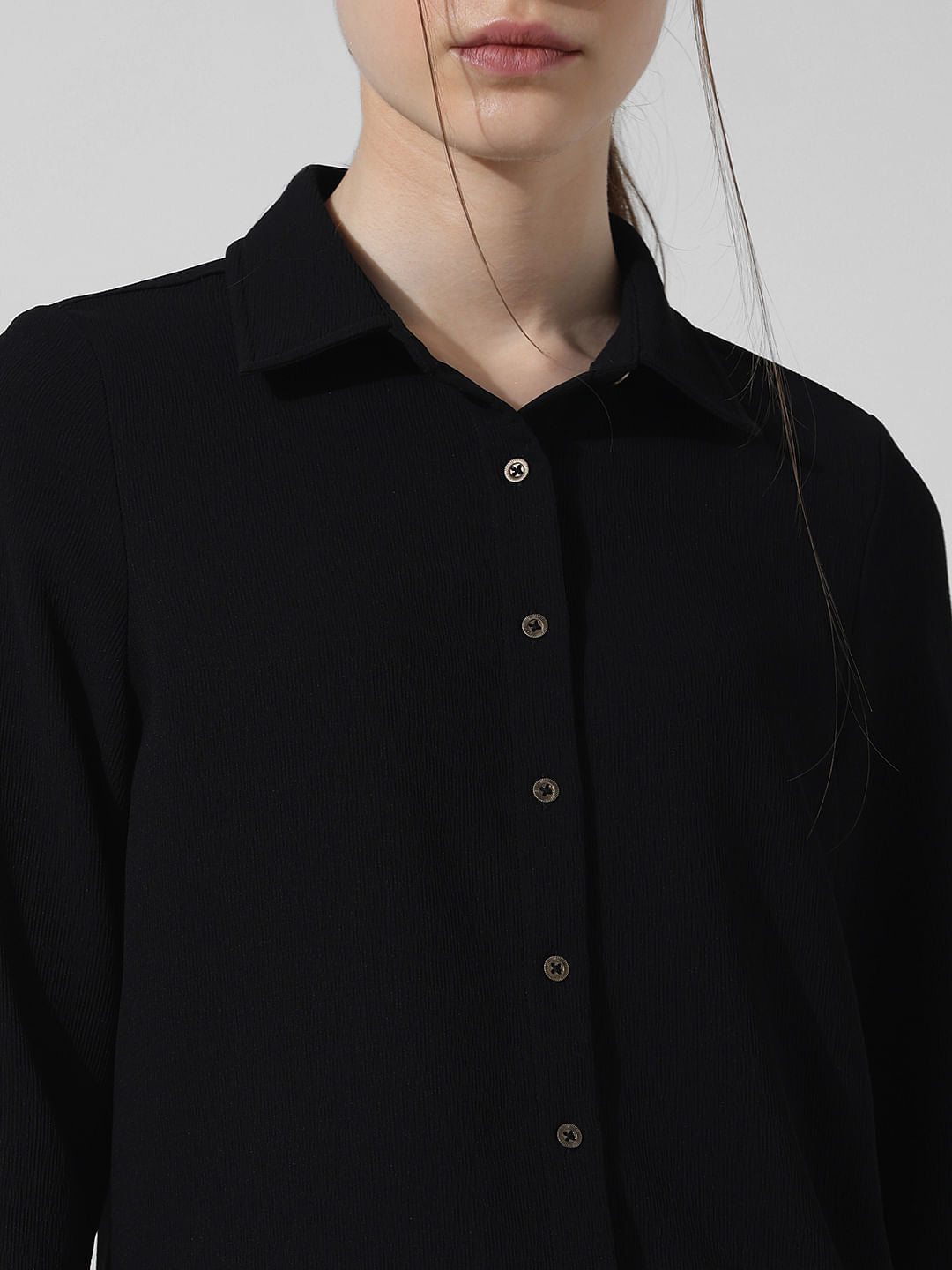 Black Textured Shirt
