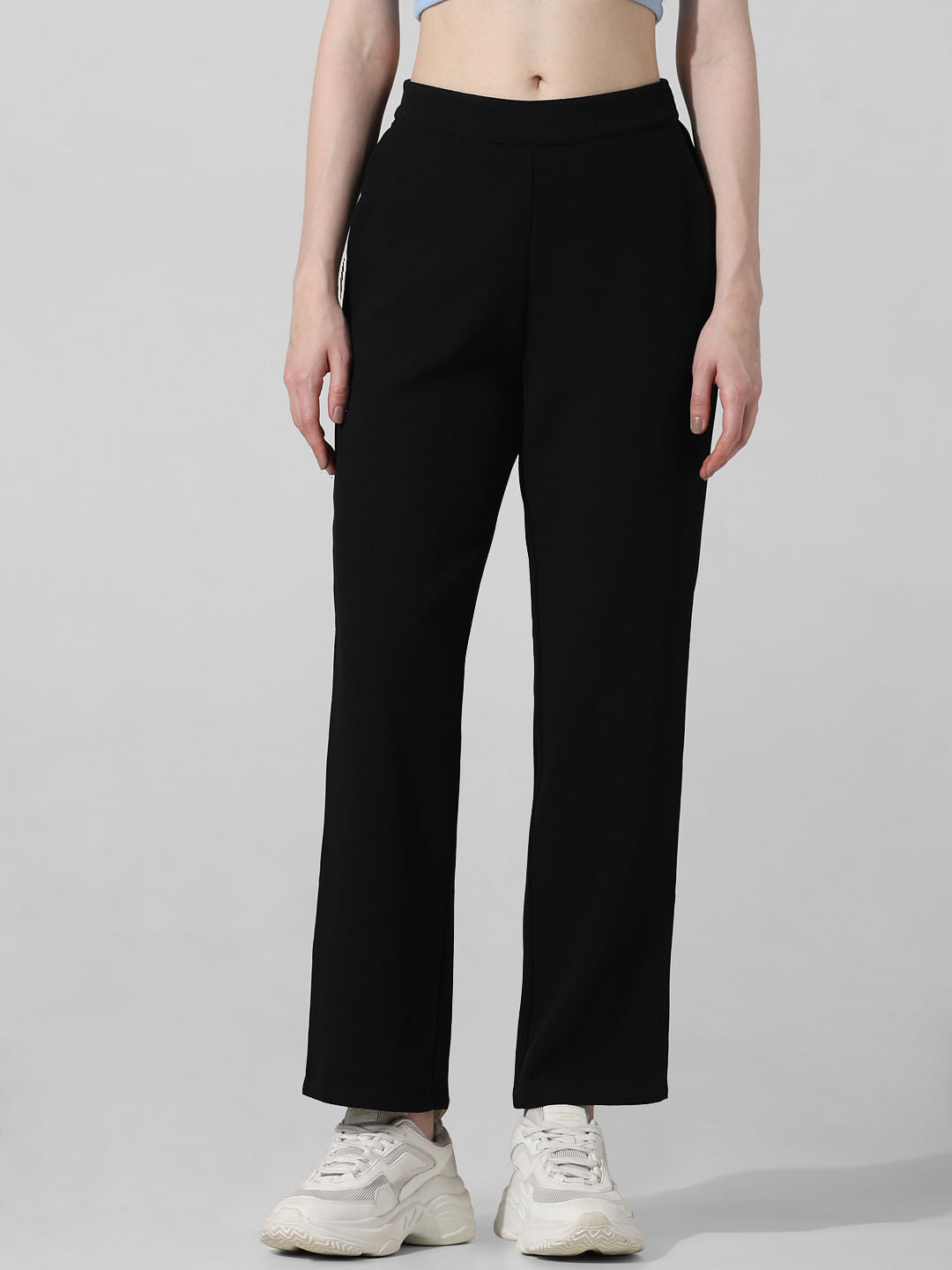 Black High Rise Pull-On Pants