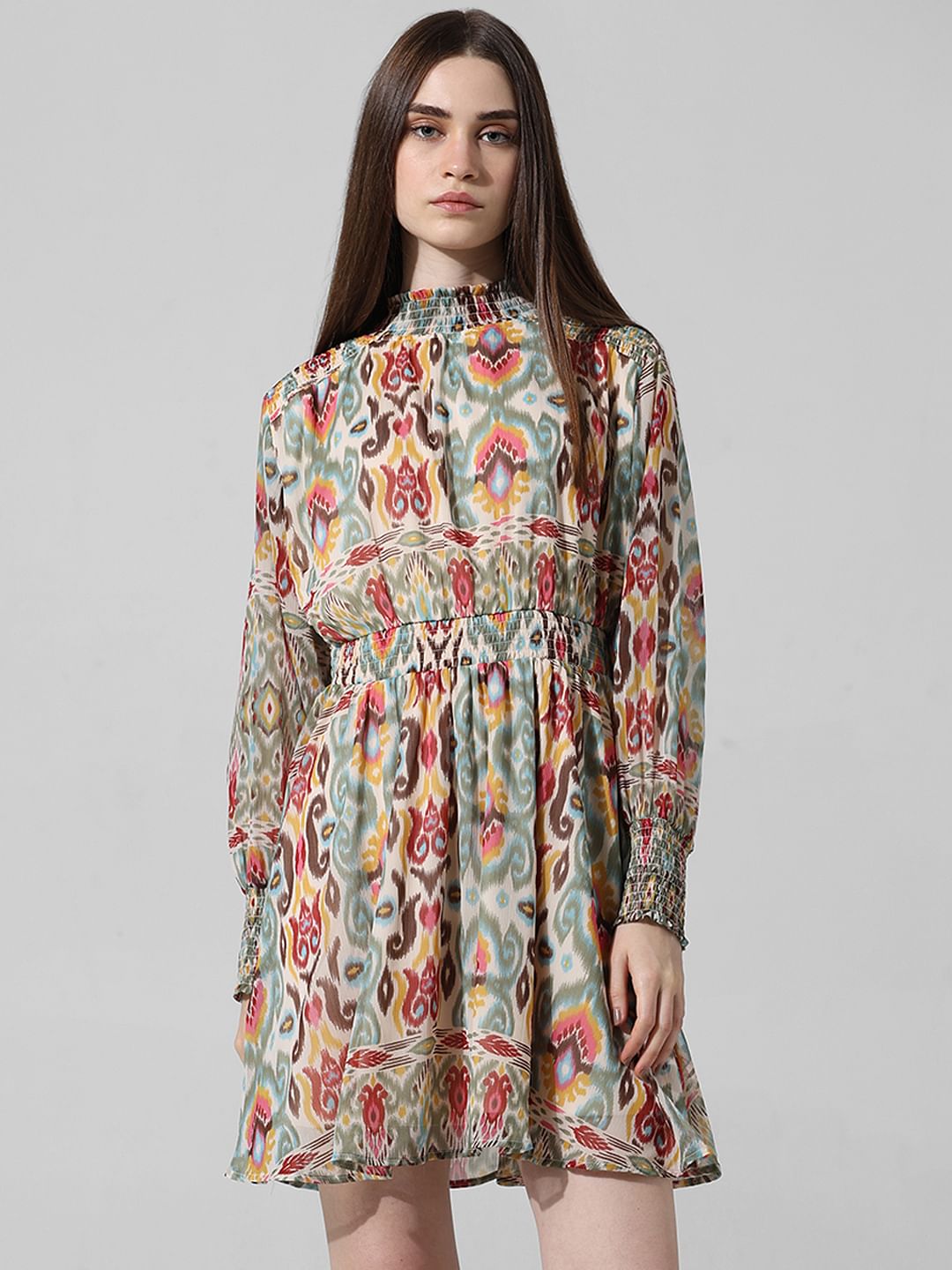 Multi-Colour Abstract Print Dress
