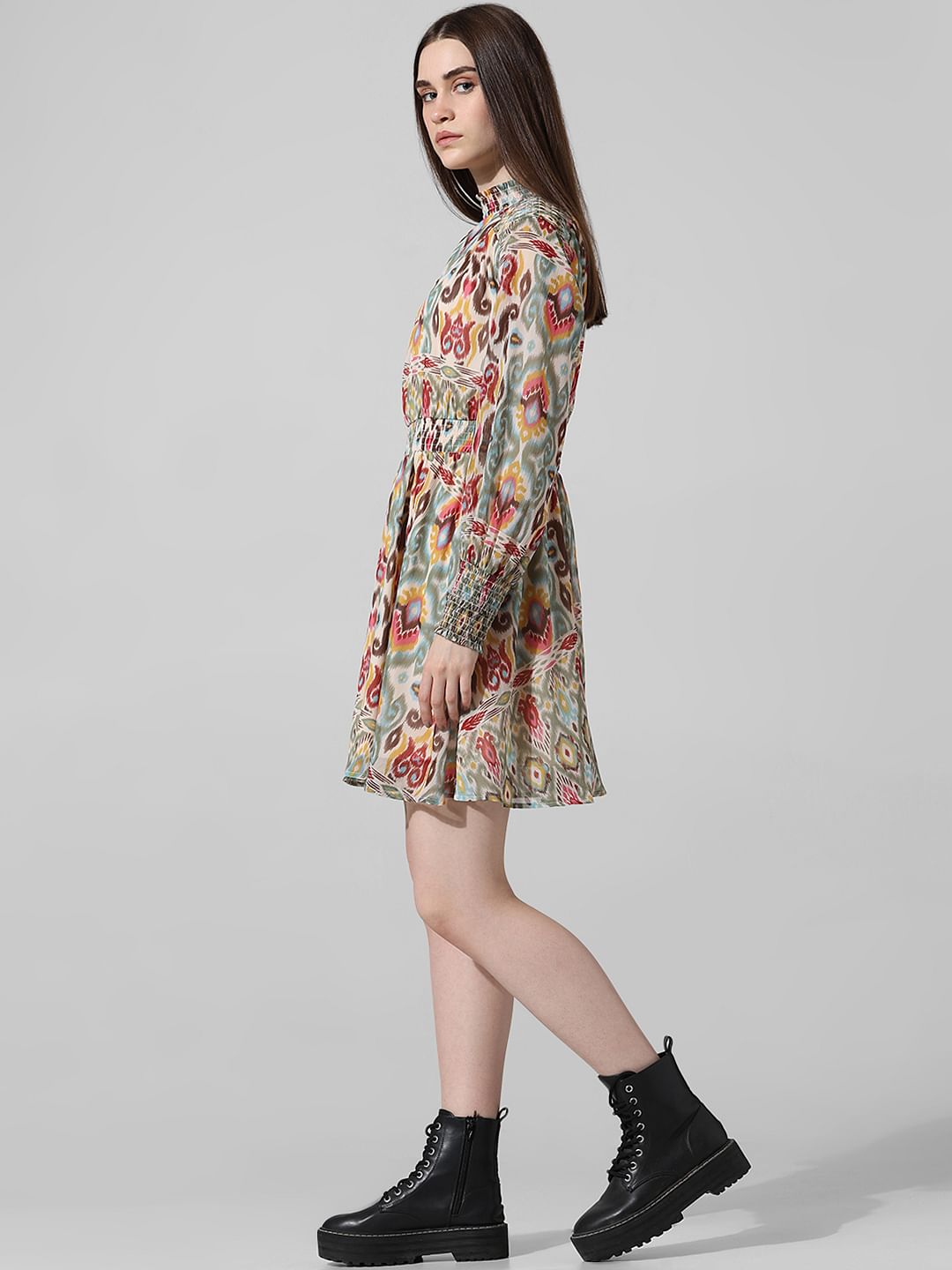 Multi-Colour Abstract Print Dress