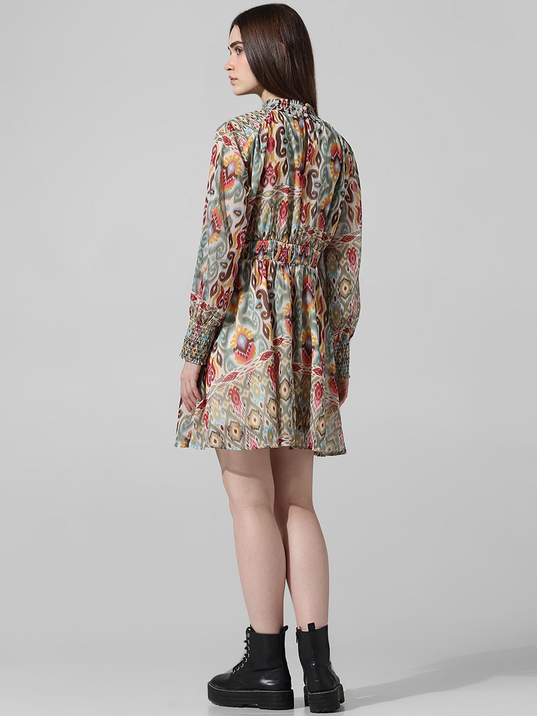 Multi-Colour Abstract Print Dress