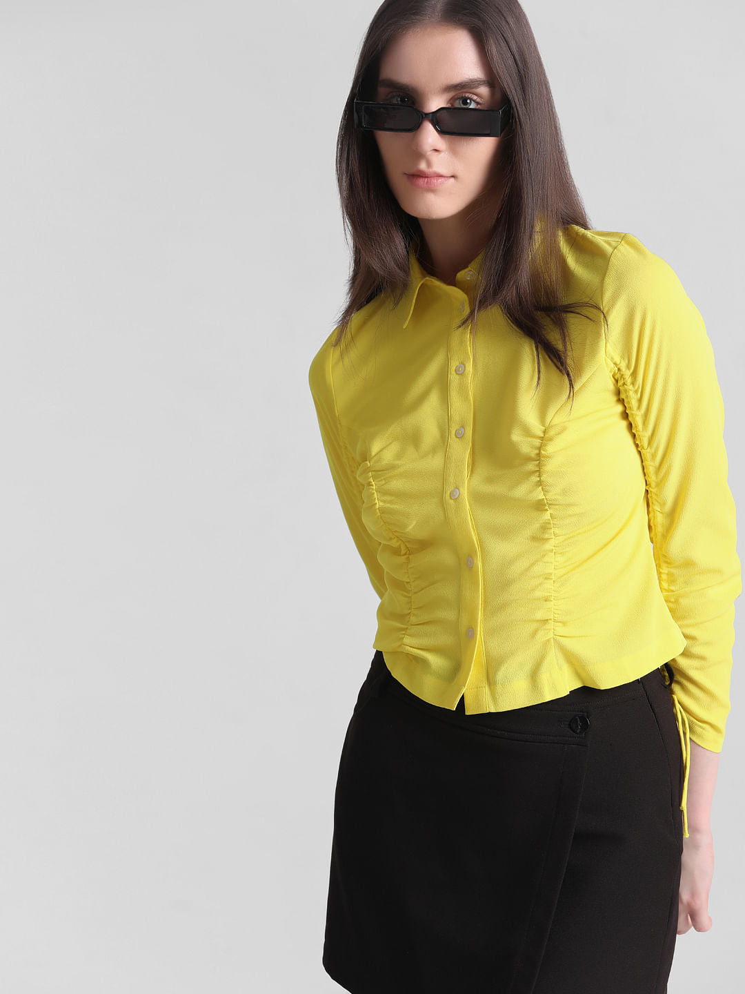 Yellow Ruched Shirt