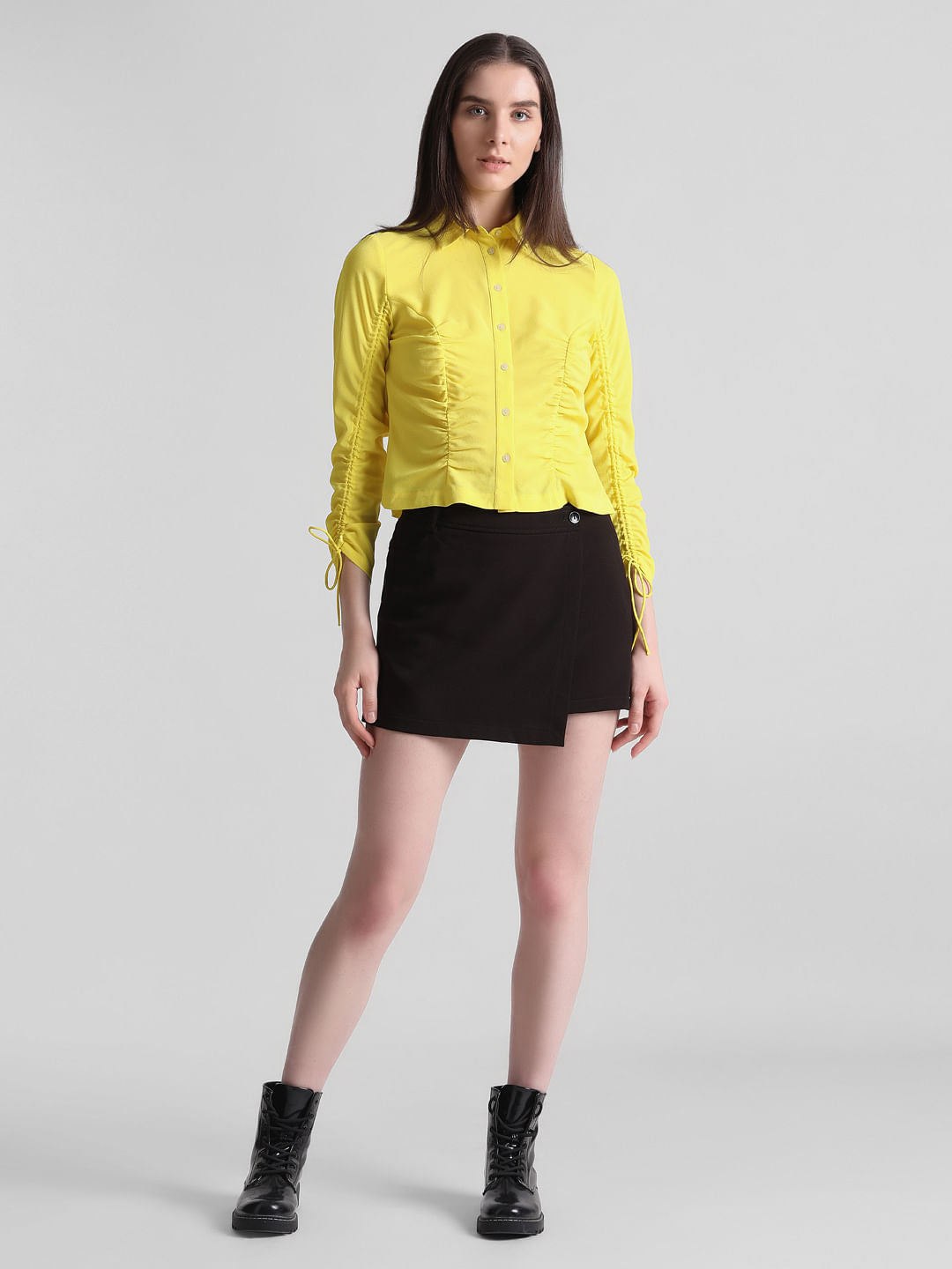 Yellow Ruched Shirt