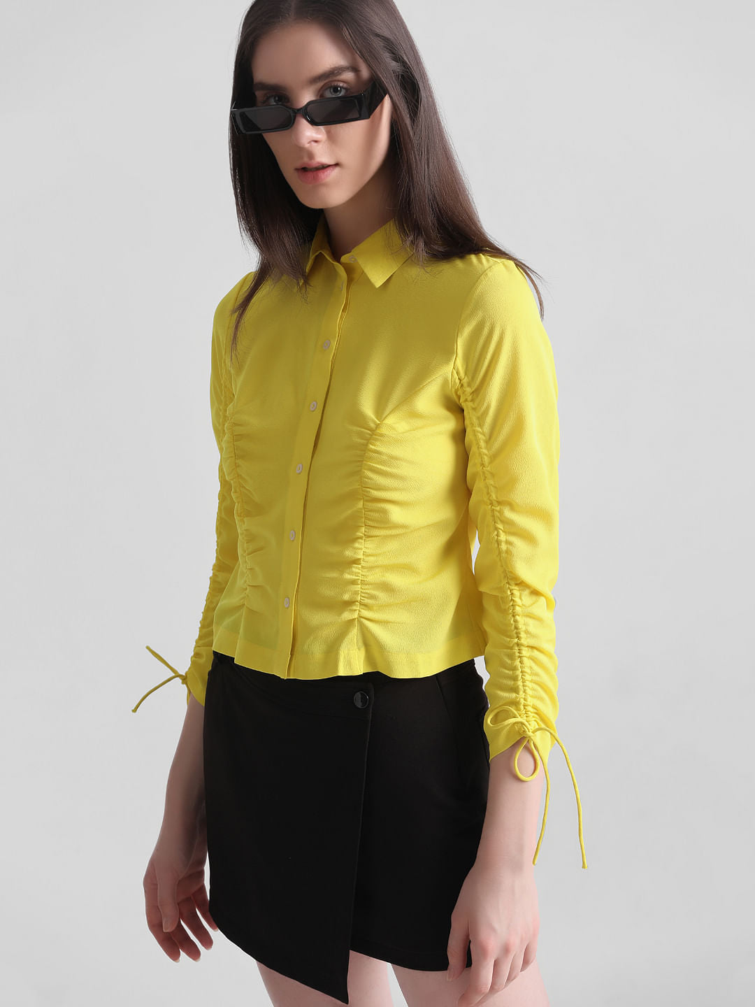 Yellow Ruched Shirt