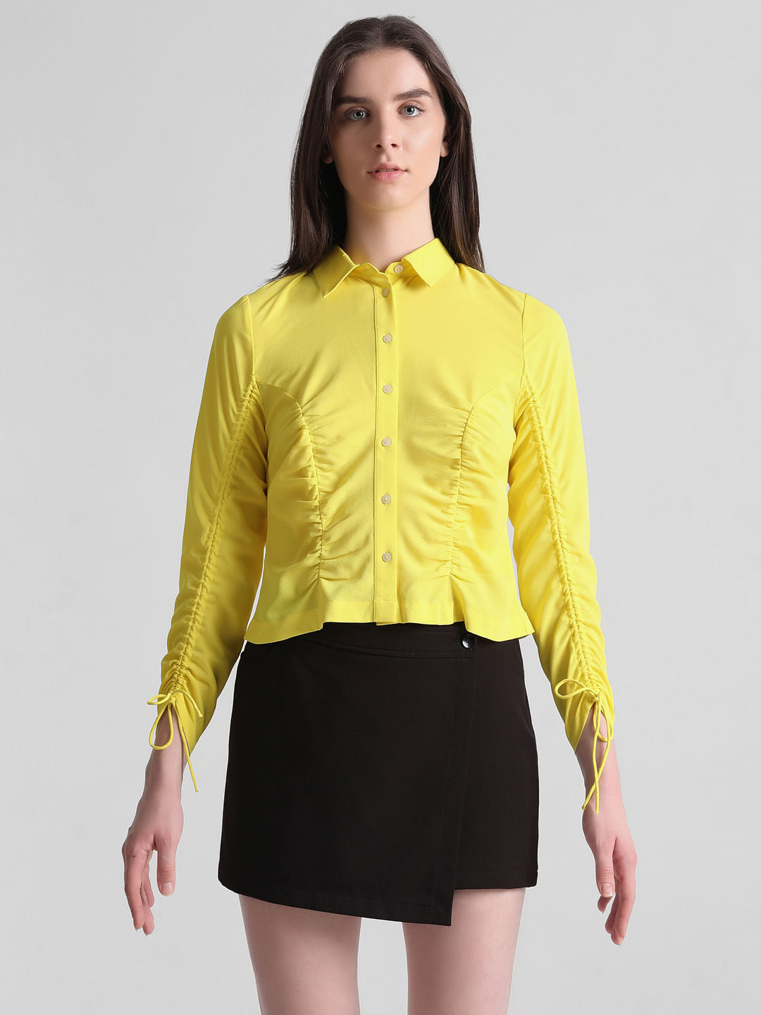 Yellow Ruched Shirt