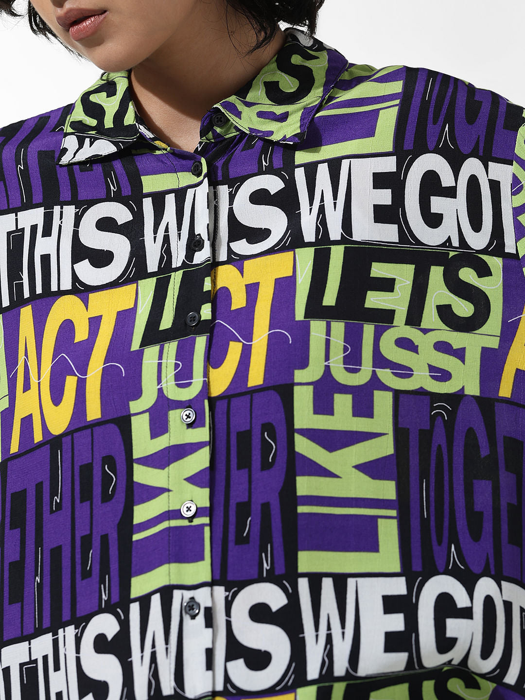 Black Typographic Print Shirt