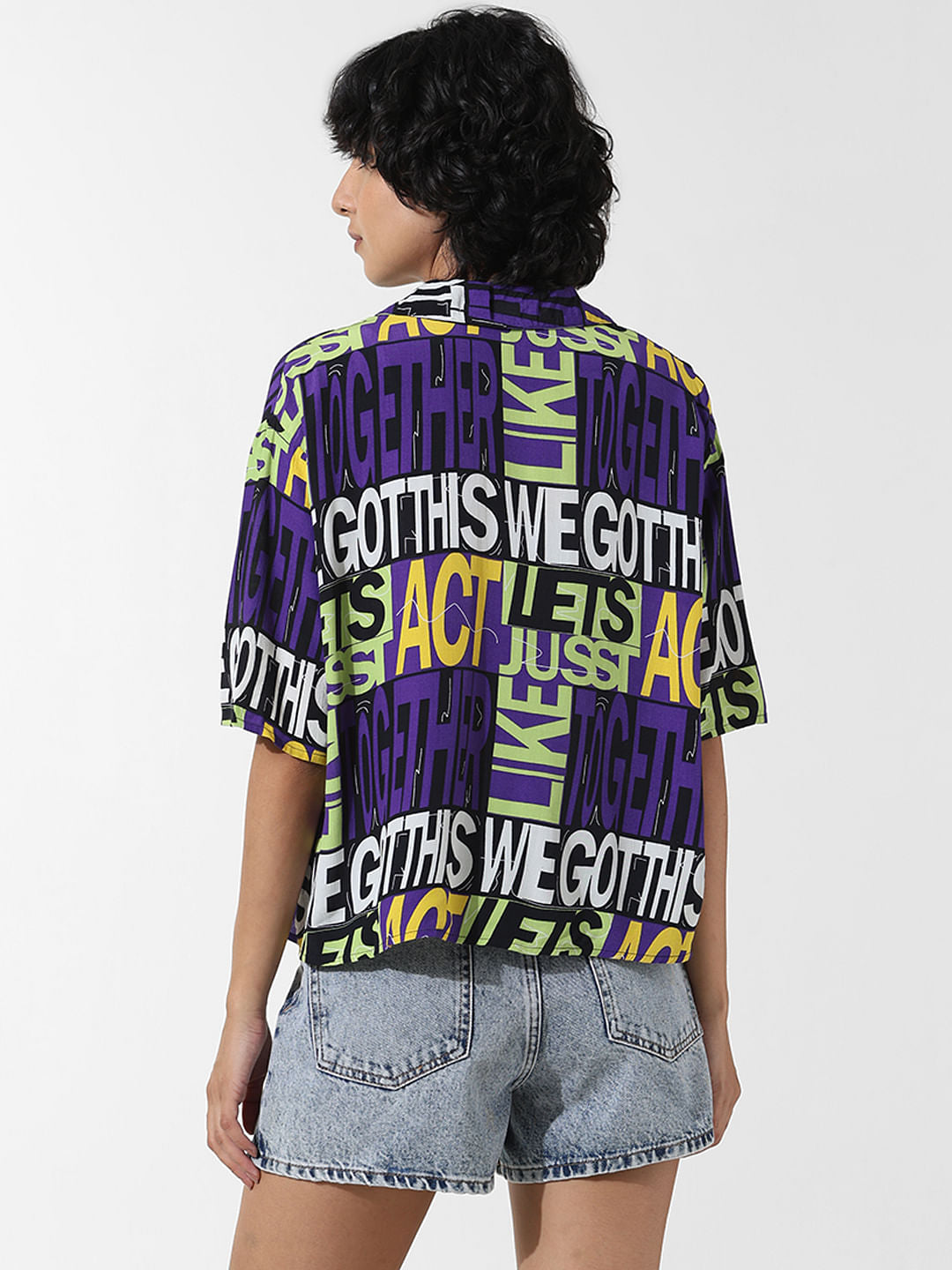 Black Typographic Print Shirt