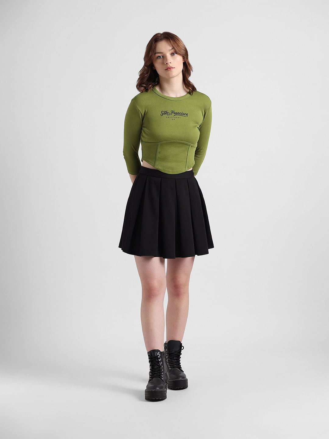 Green Fitted Corset Top