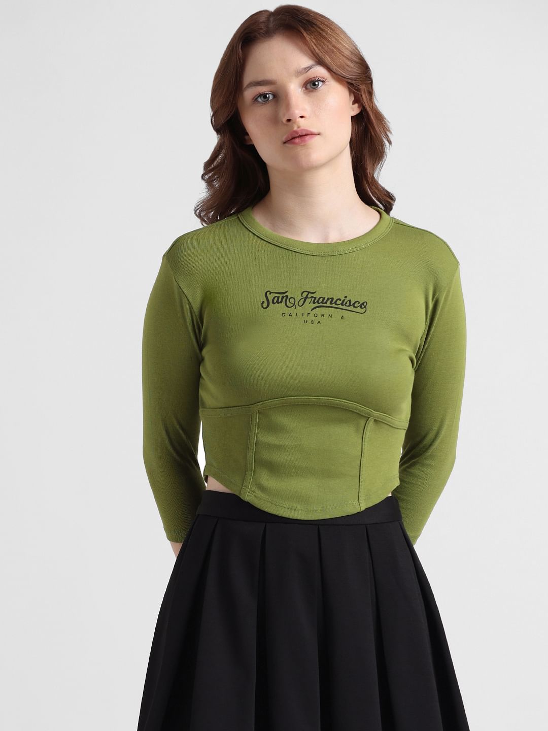 Green Fitted Corset Top