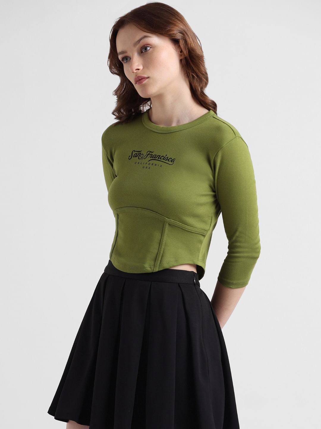 Green Fitted Corset Top