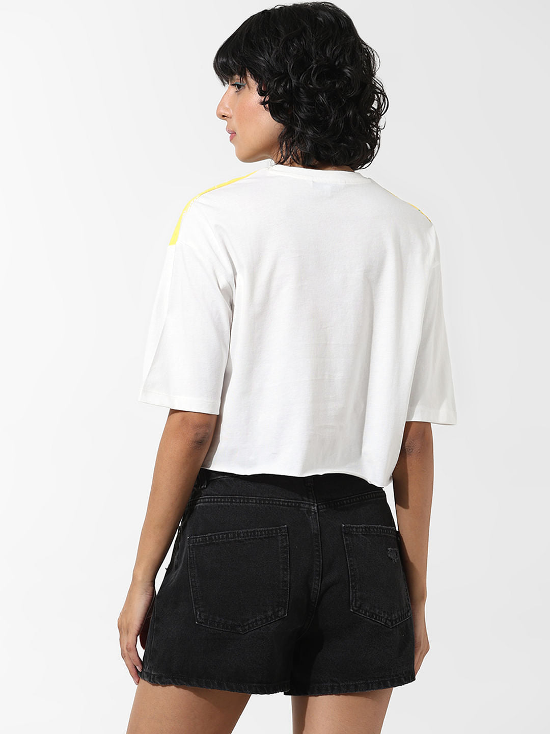 White Graphic Print Boxy Fit T-Shirt