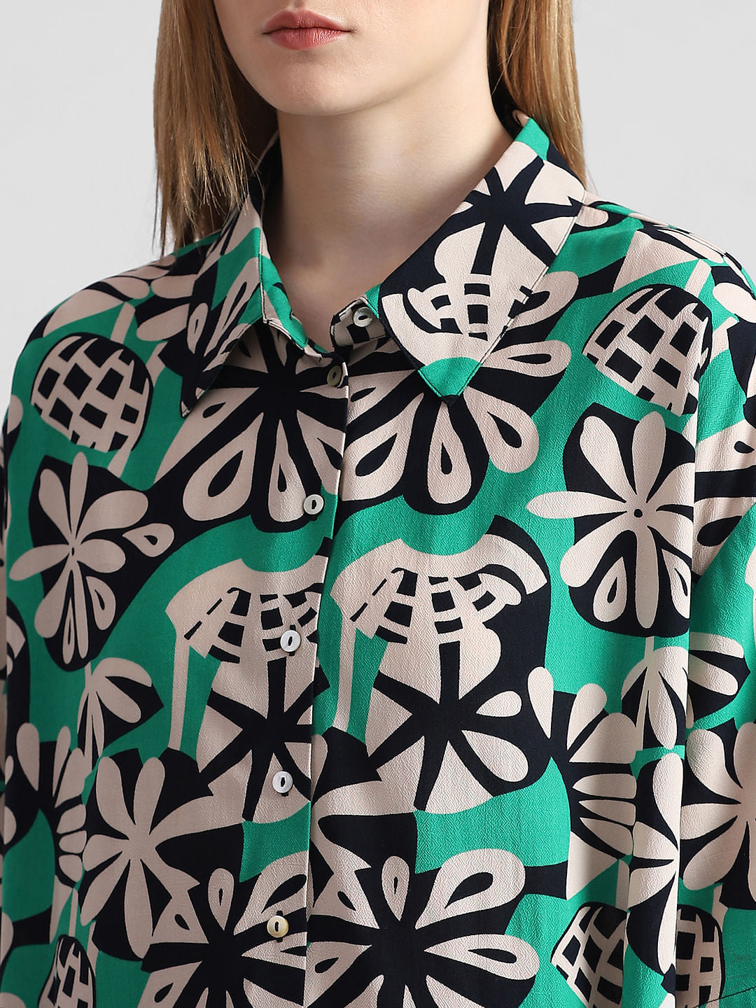 Green Floral Print Shirt