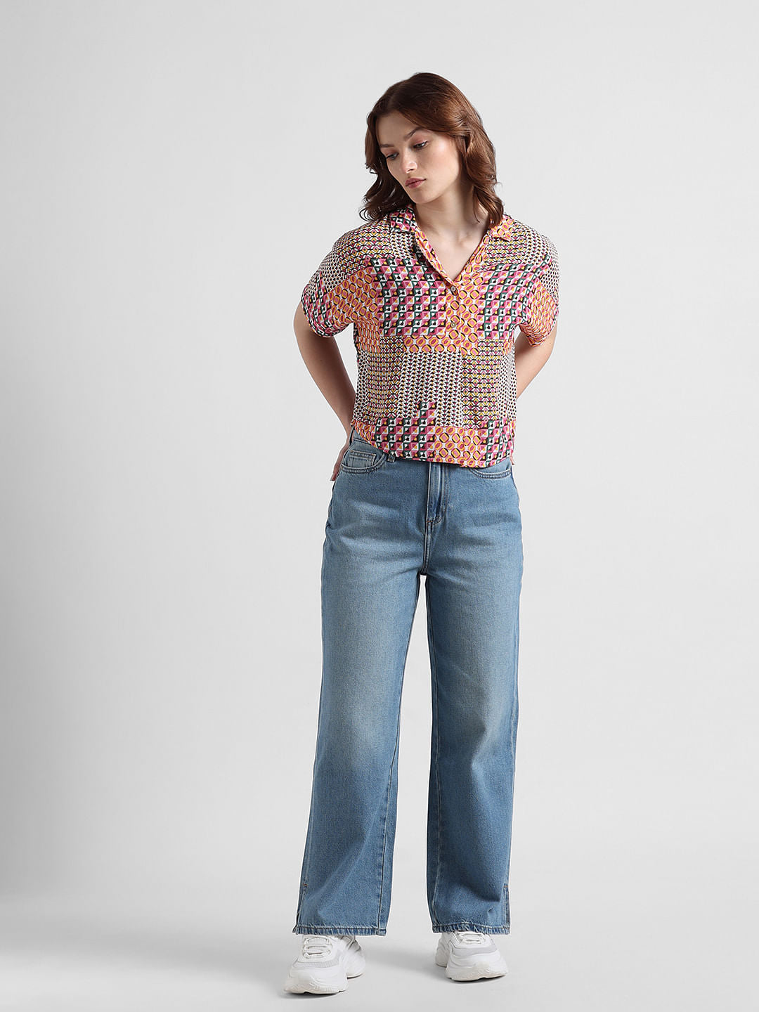 Multi-Coloured Abstract Print Shirt