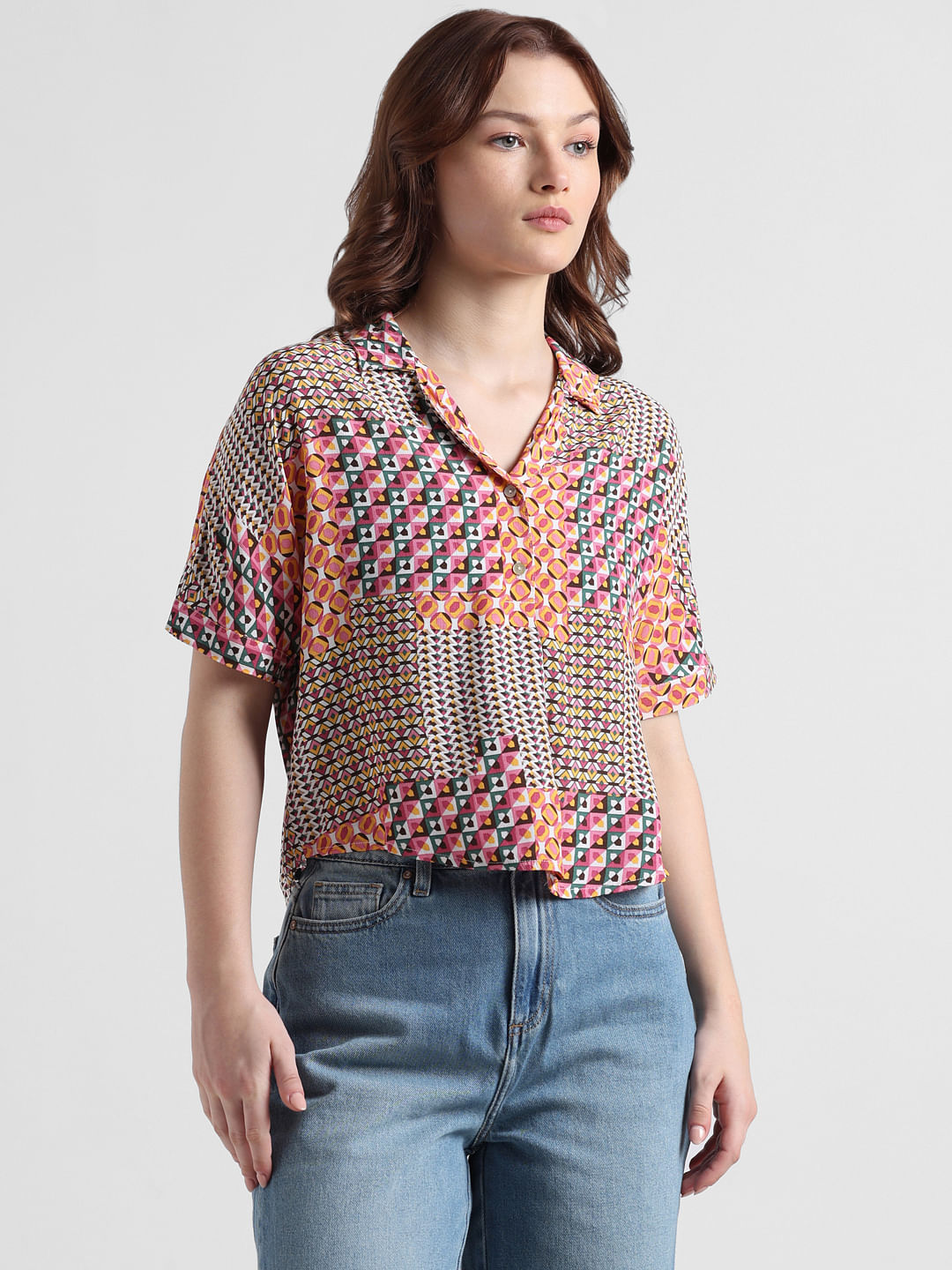Multi-Coloured Abstract Print Shirt