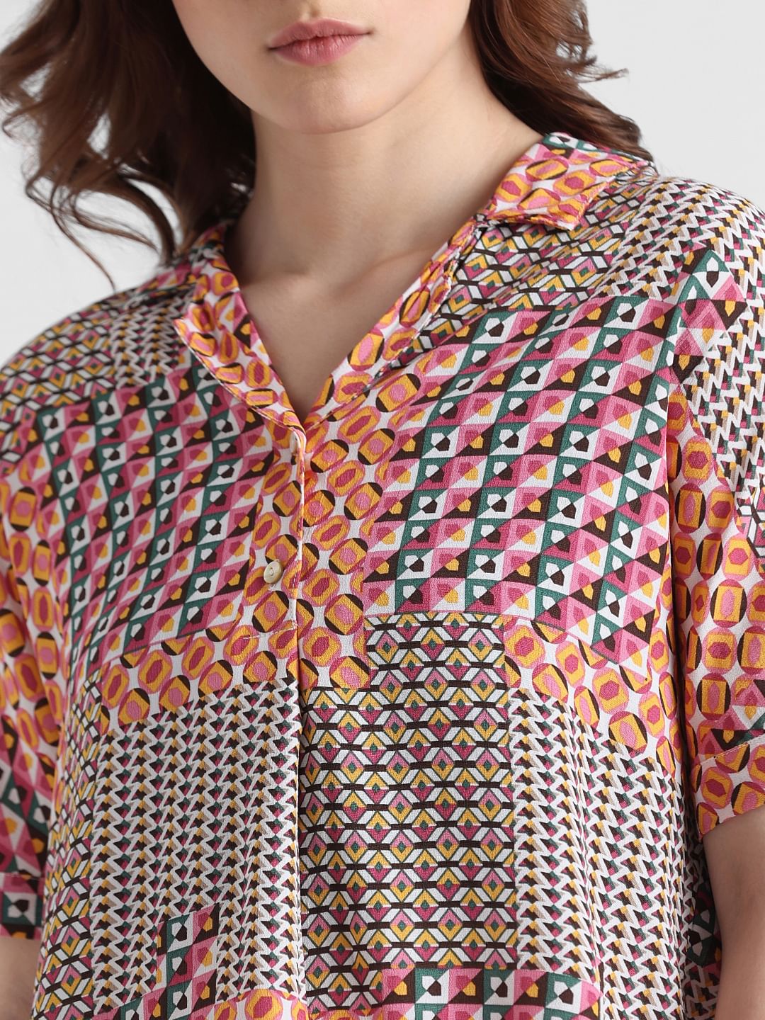 Multi-Coloured Abstract Print Shirt