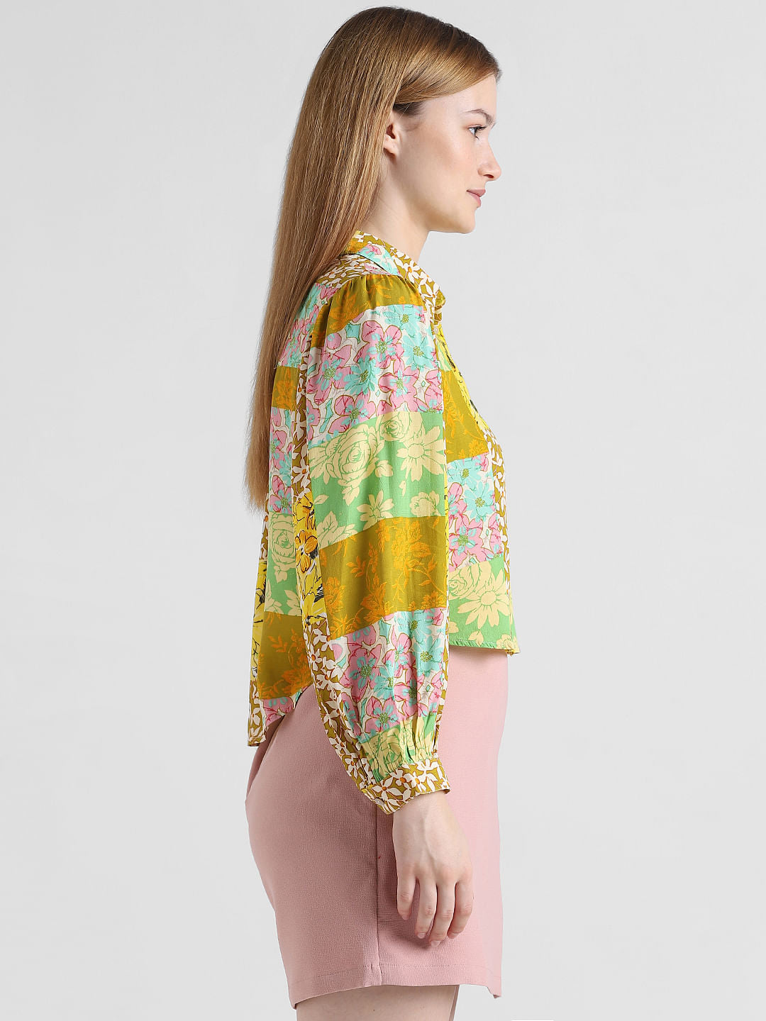 Yellow Abstract Print Shirt
