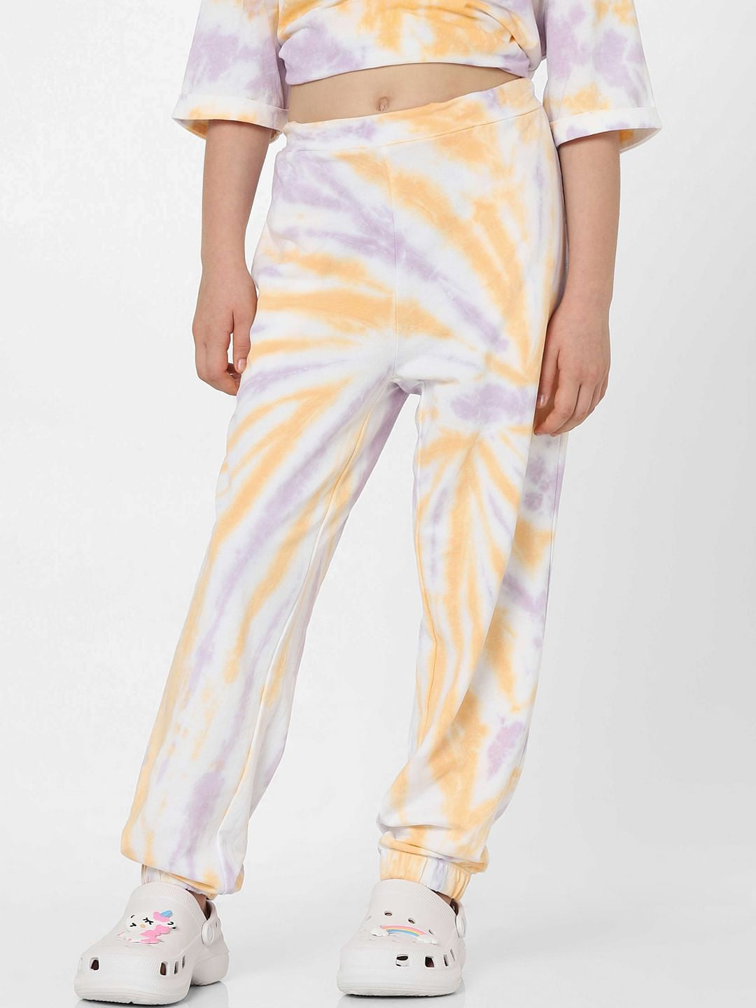 Pink Mid Rise Tie Dye Co-Ord Joggers