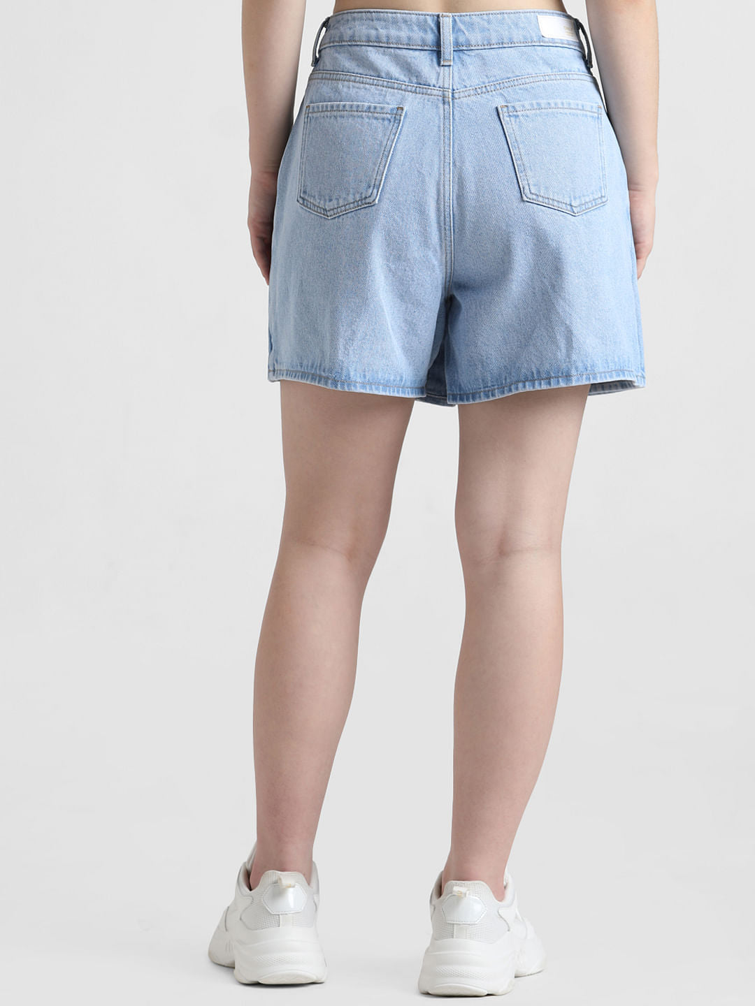 Light Blue High Rise Denim Skorts