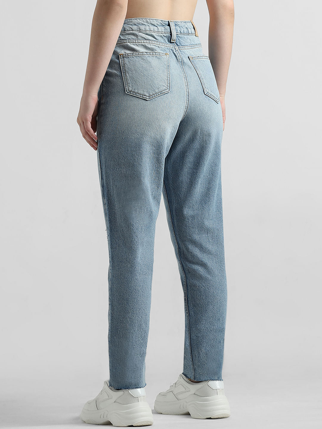Blue High Rise Straight Fit Jeans