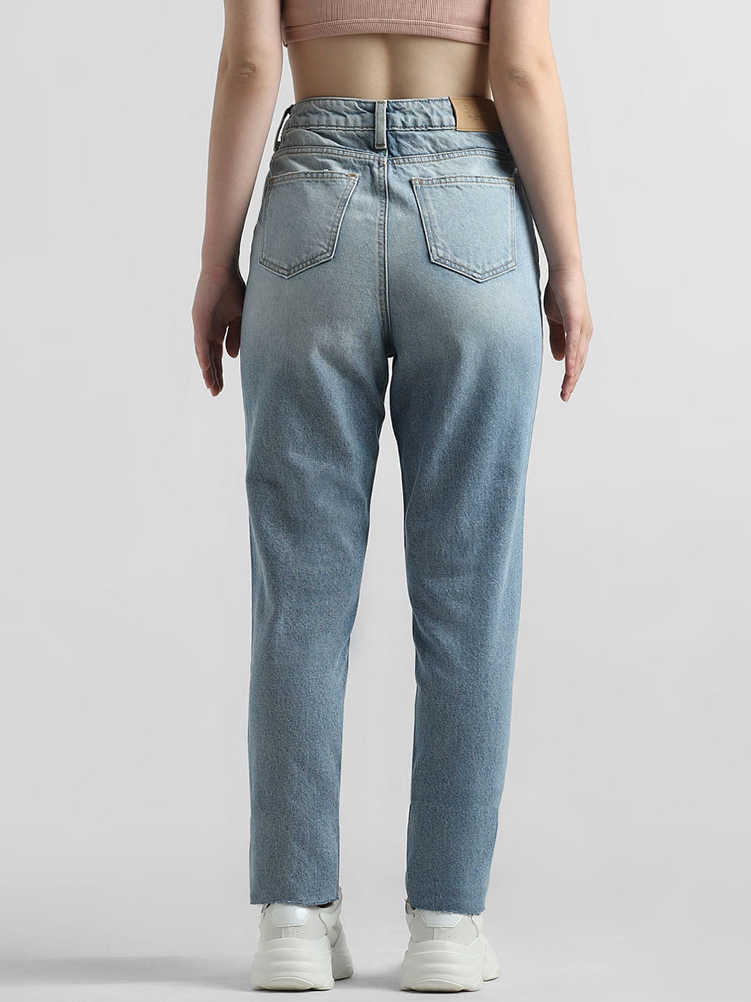 Blue High Rise Straight Fit Jeans