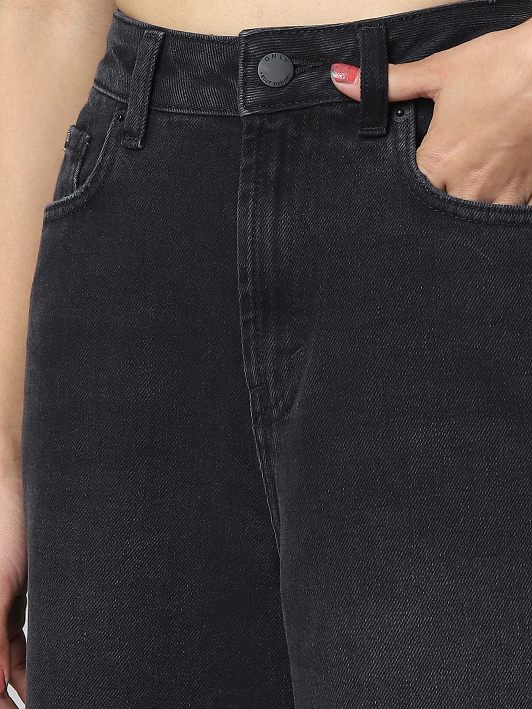 Black High Rise Wide Leg Jeans
