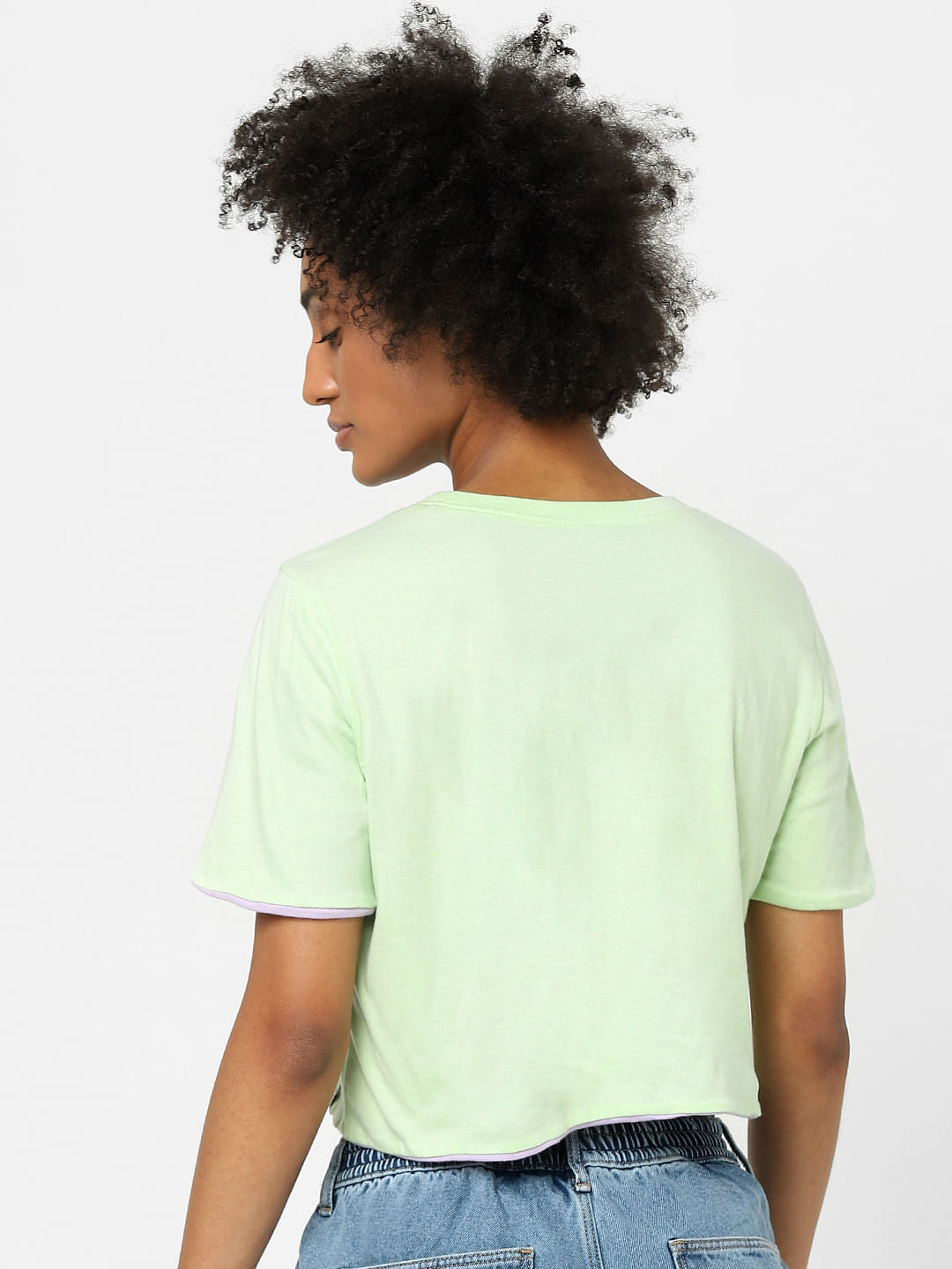 Green Reversible Cropped T-Shirt