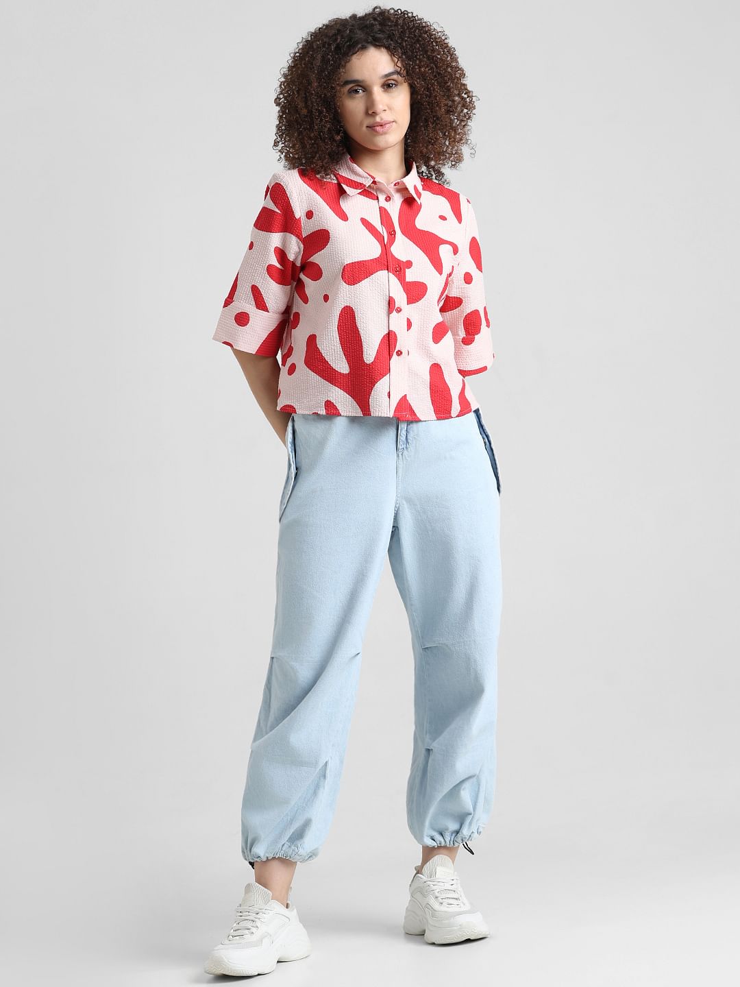 Pink Printed Seersucker Shirt