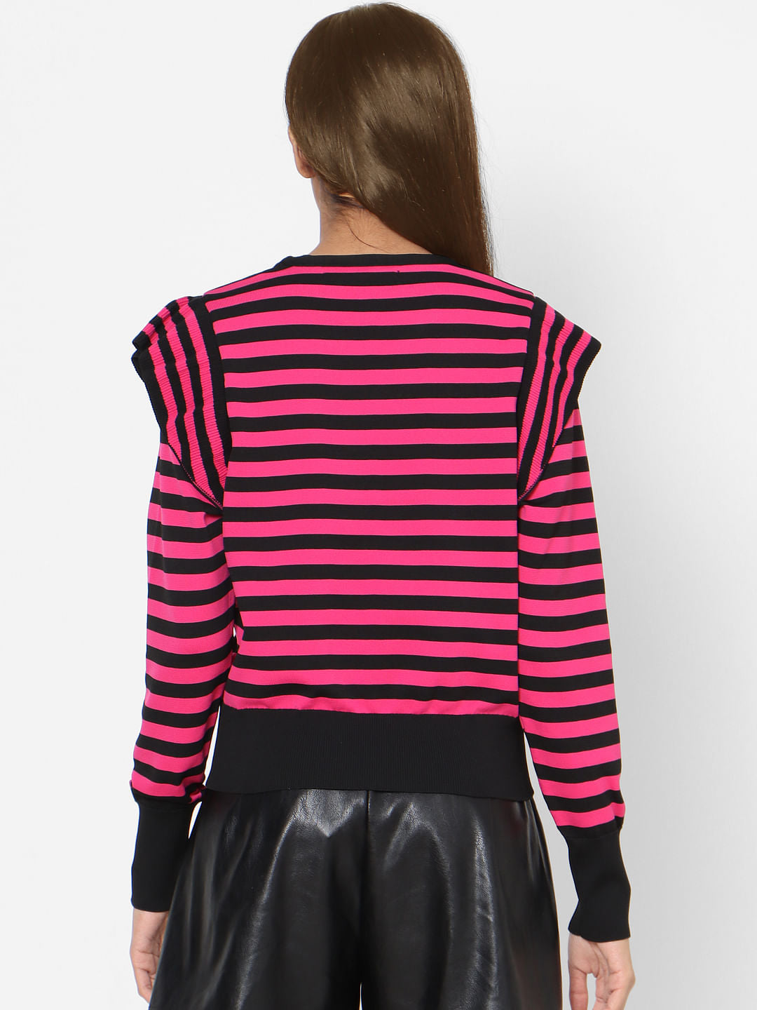 Black & Pink Striped Pullover