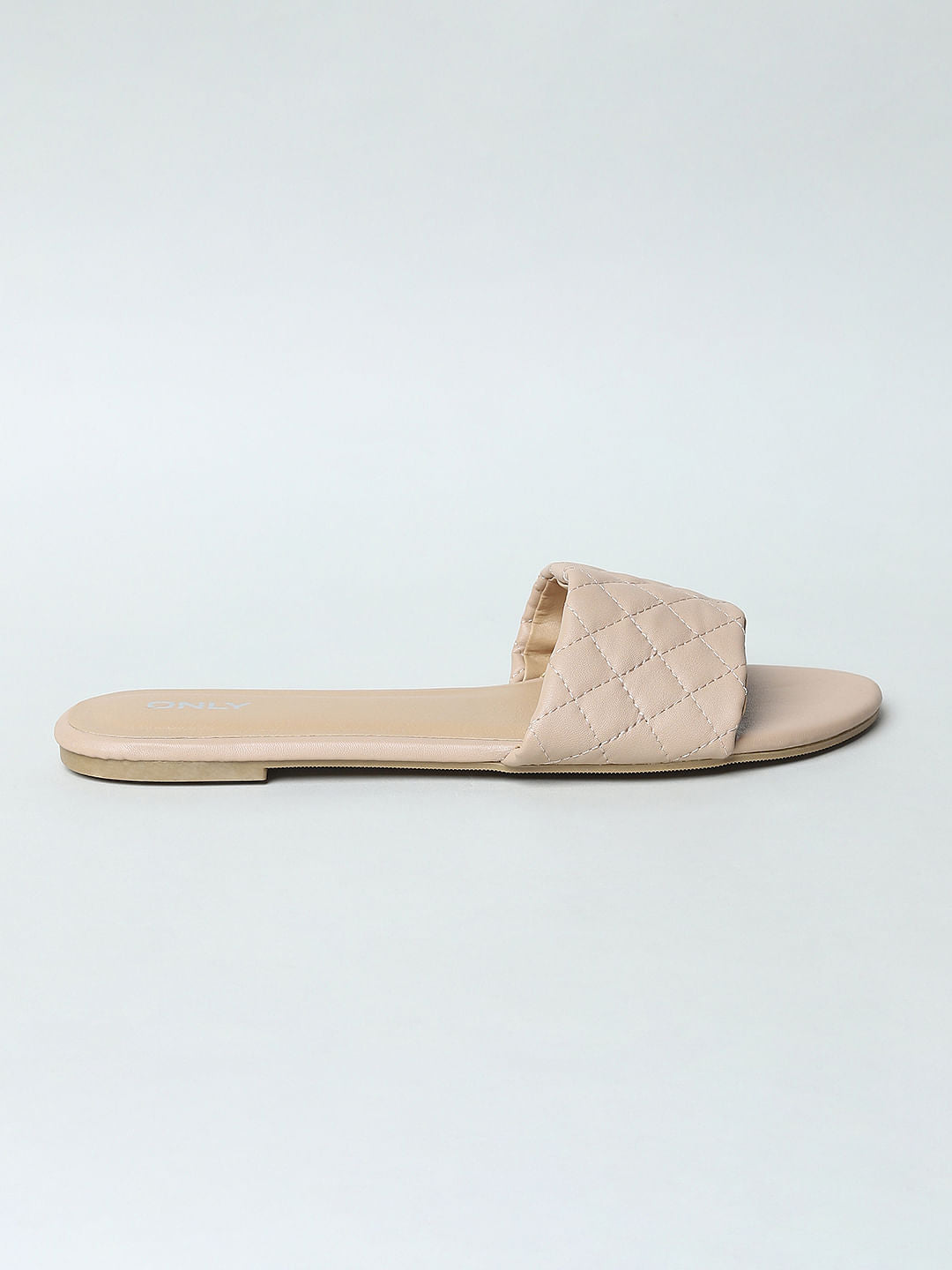 Beige Quilted Sandals