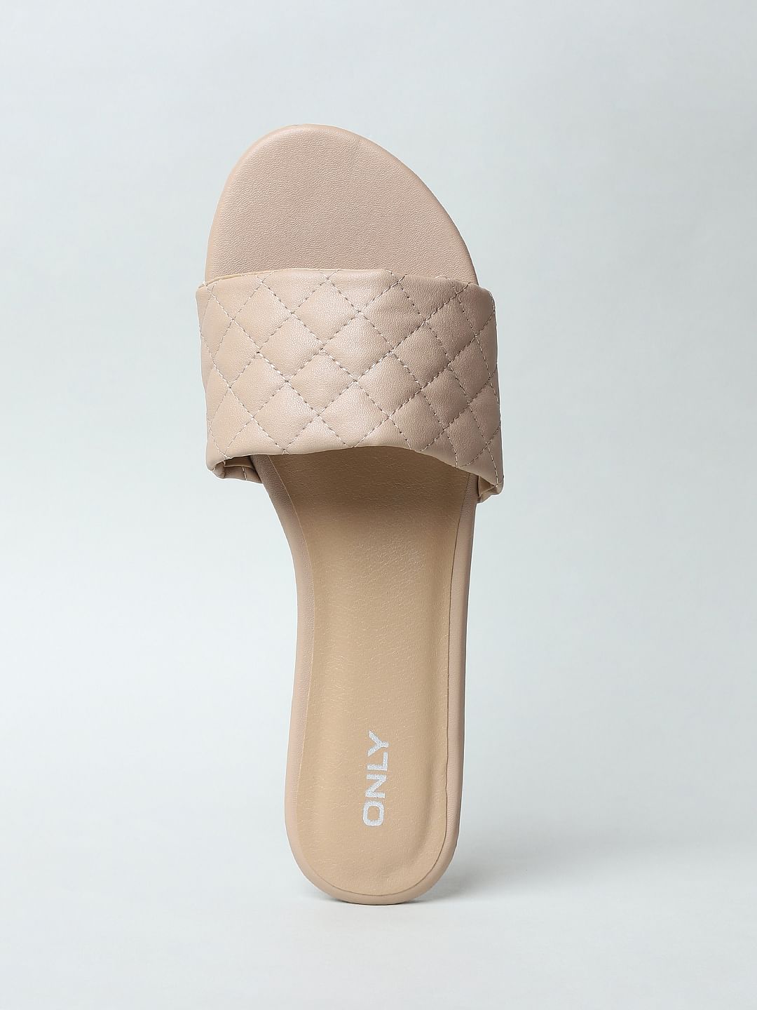 Beige Quilted Sandals