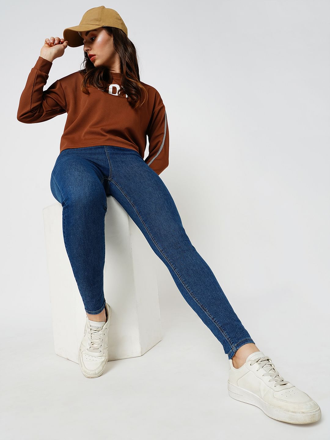 Jdy By Only Blue High Rise Super Skinny Jeggings