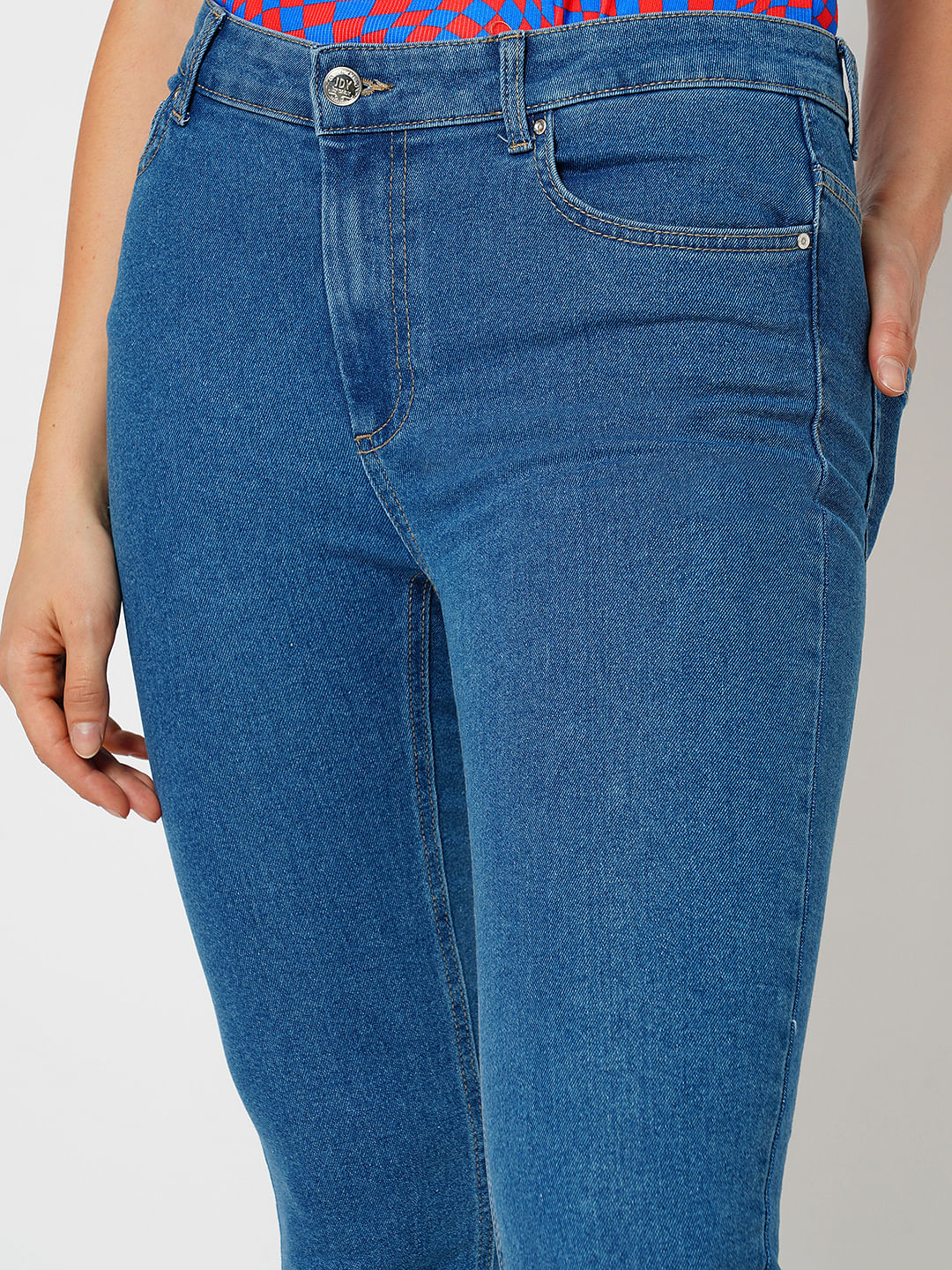 Jdy By Only Light Blue Mid Rise Skinny Jeans