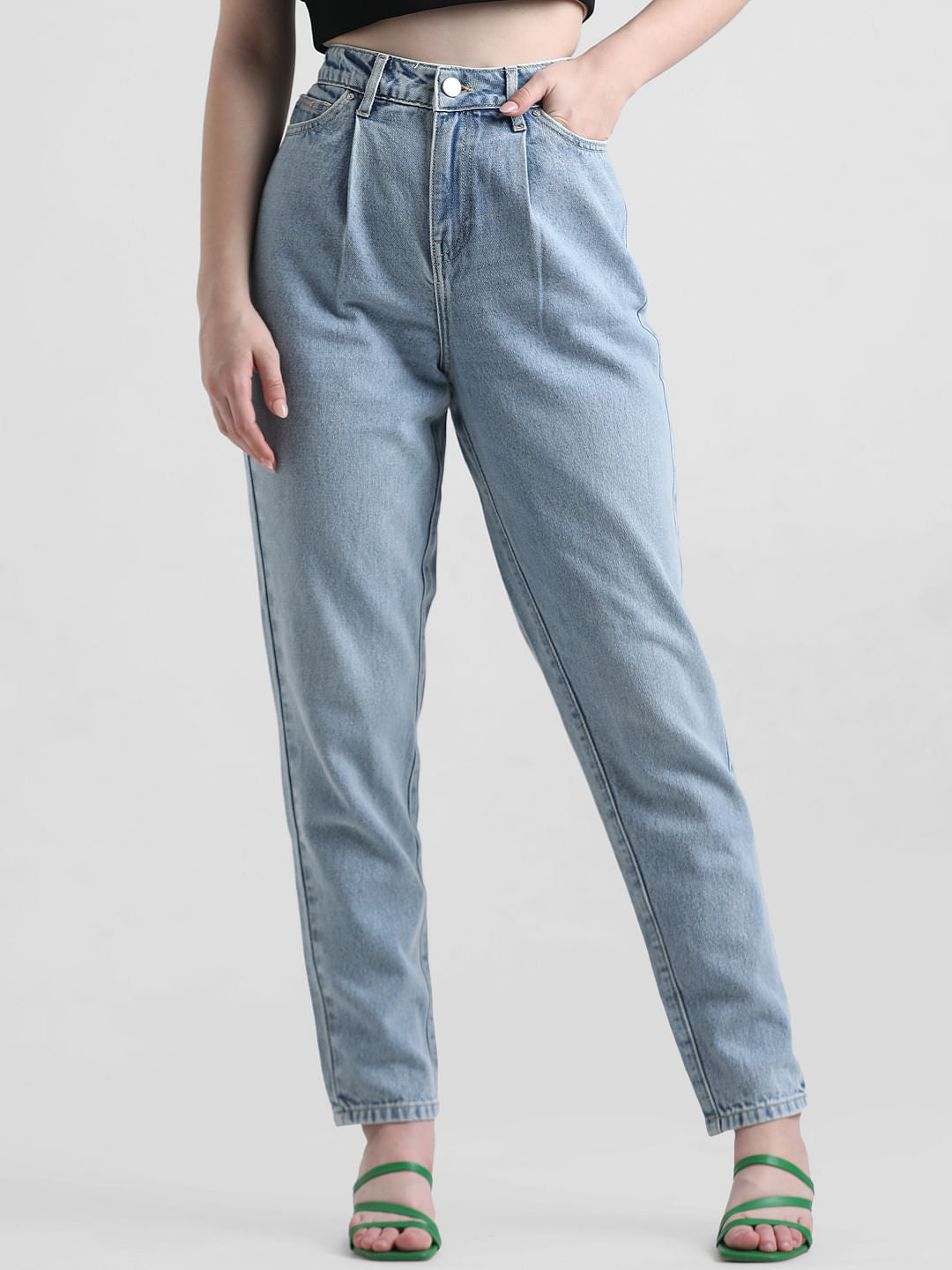 Light Blue High Rise Mom Fit Jeans