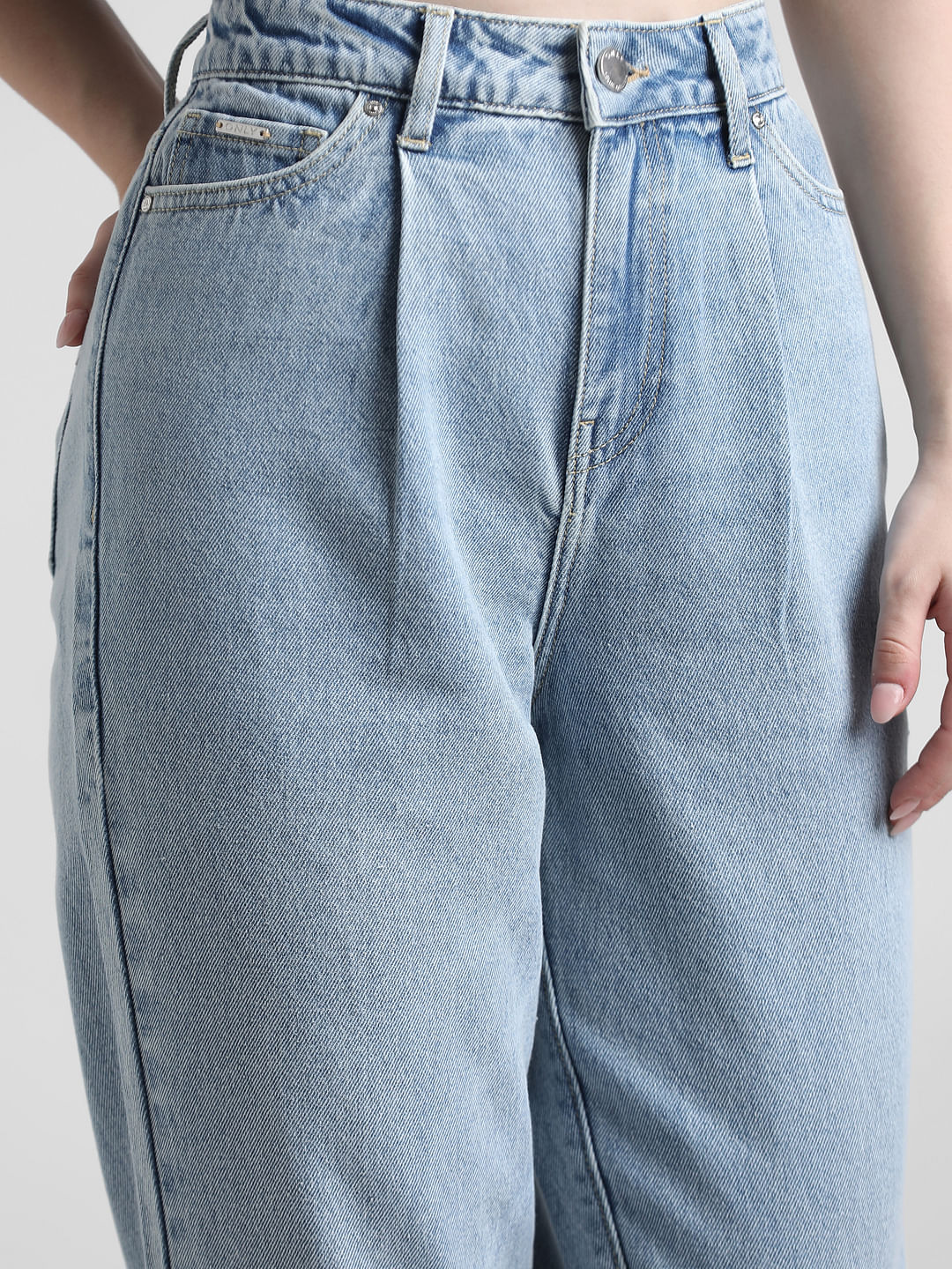 Light Blue High Rise Mom Fit Jeans