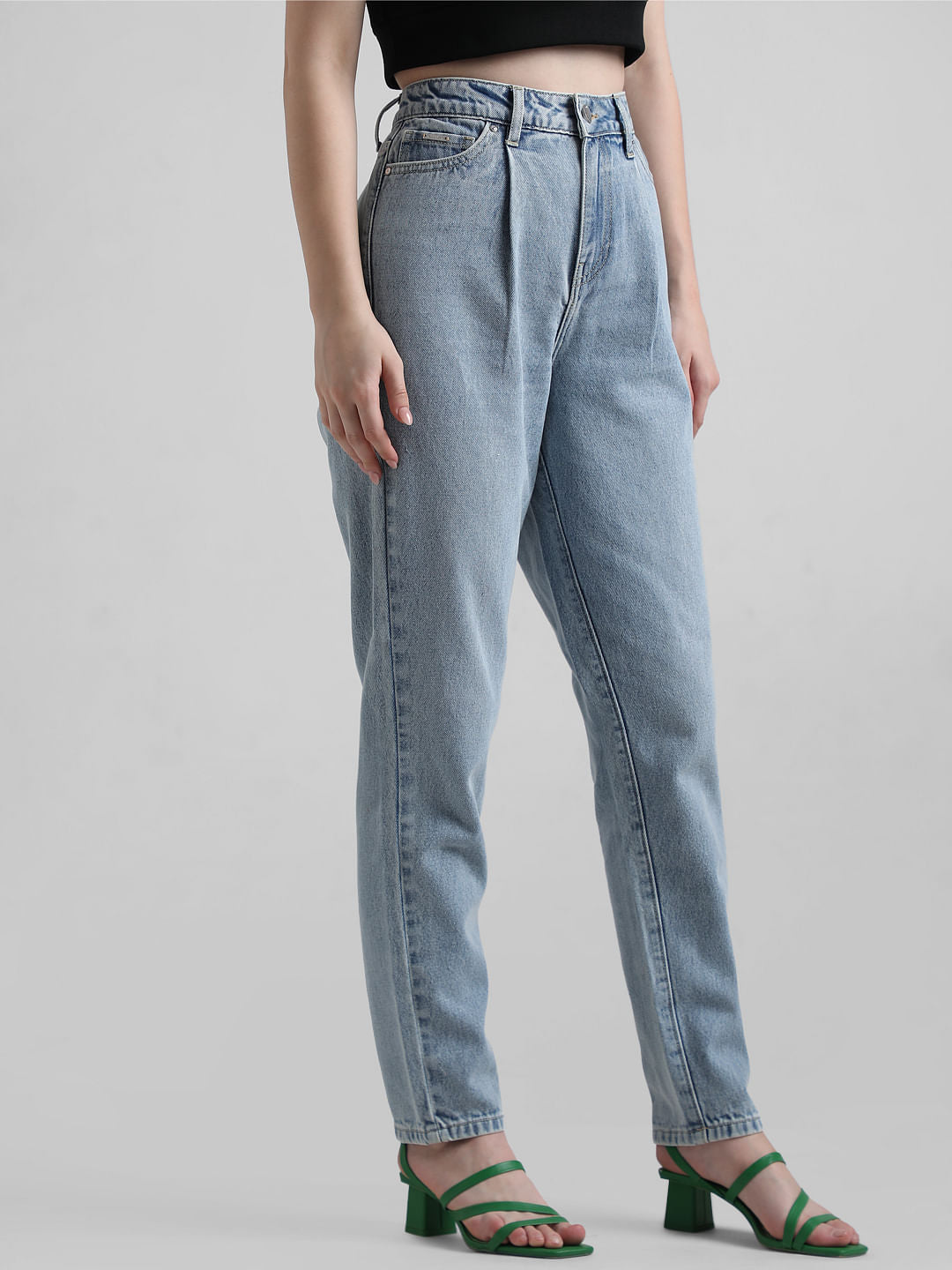 Light Blue High Rise Mom Fit Jeans